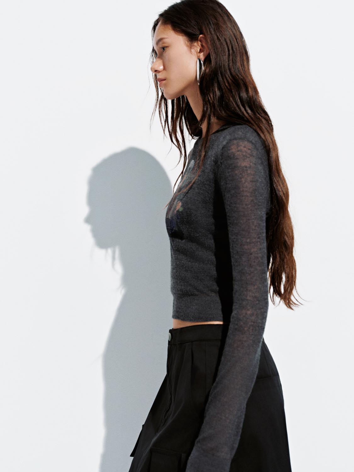 Graphic Long Sleeve Knitted T-Shirts