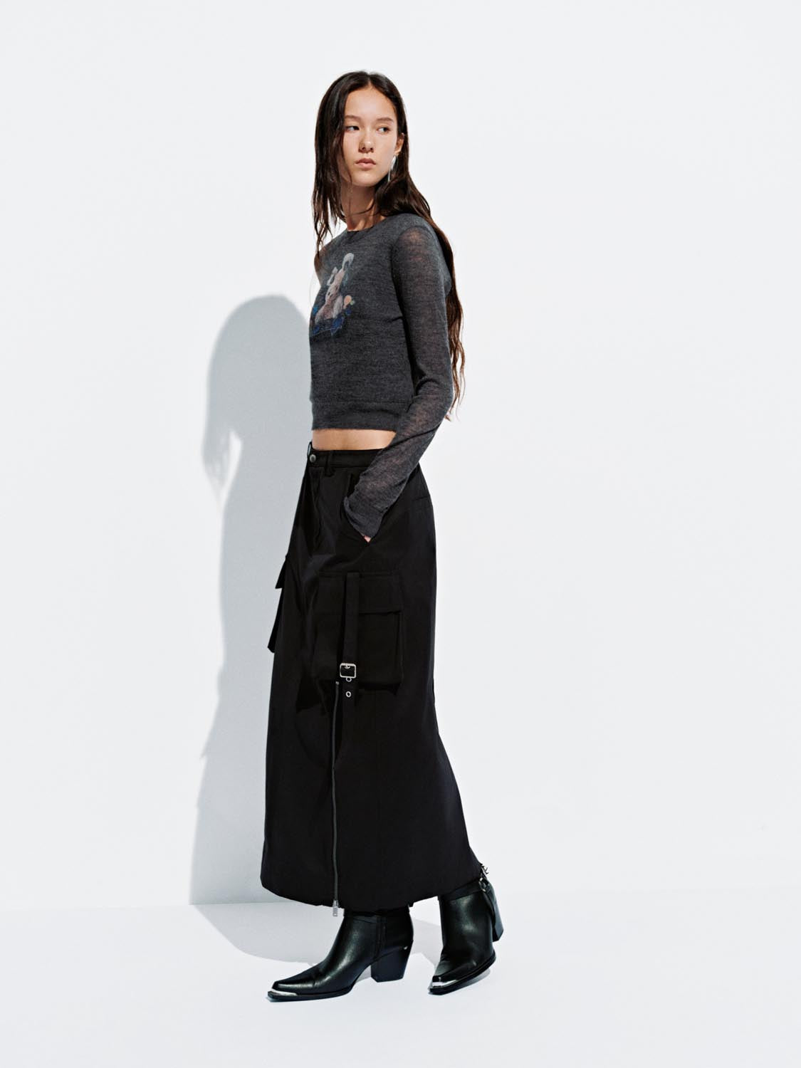 Graphic Long Sleeve Knitted T-Shirts