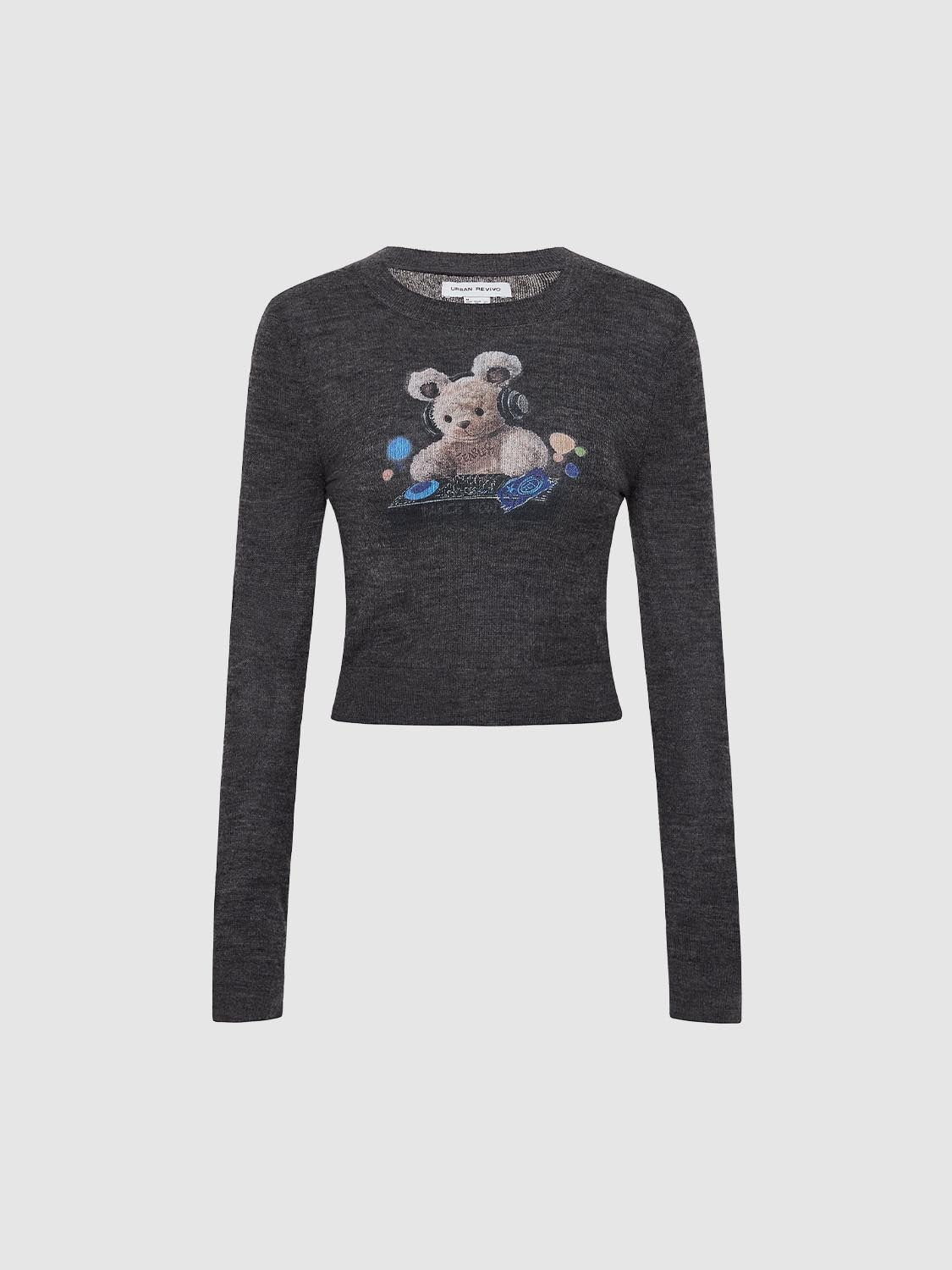 Graphic Long Sleeve Knitted T-Shirts