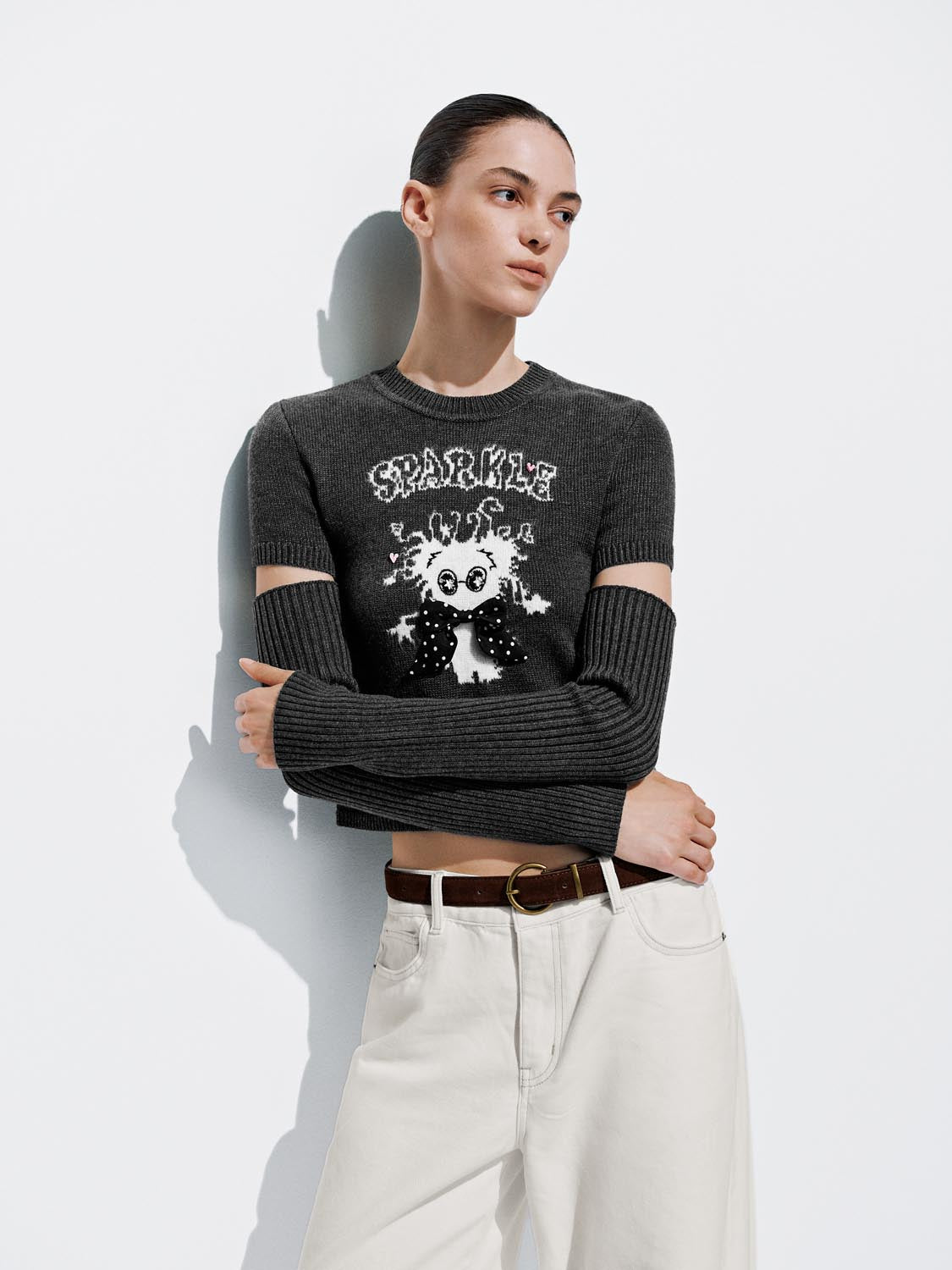 2 Pieces Graphic Knitted T-Shirts