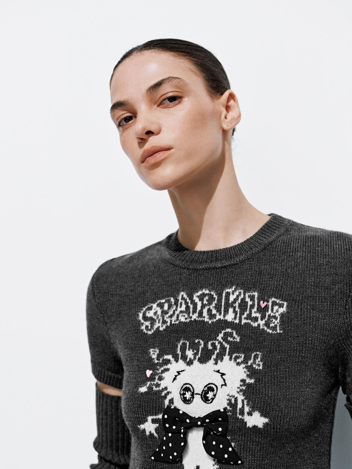 2 Pieces Graphic Knitted T-Shirts