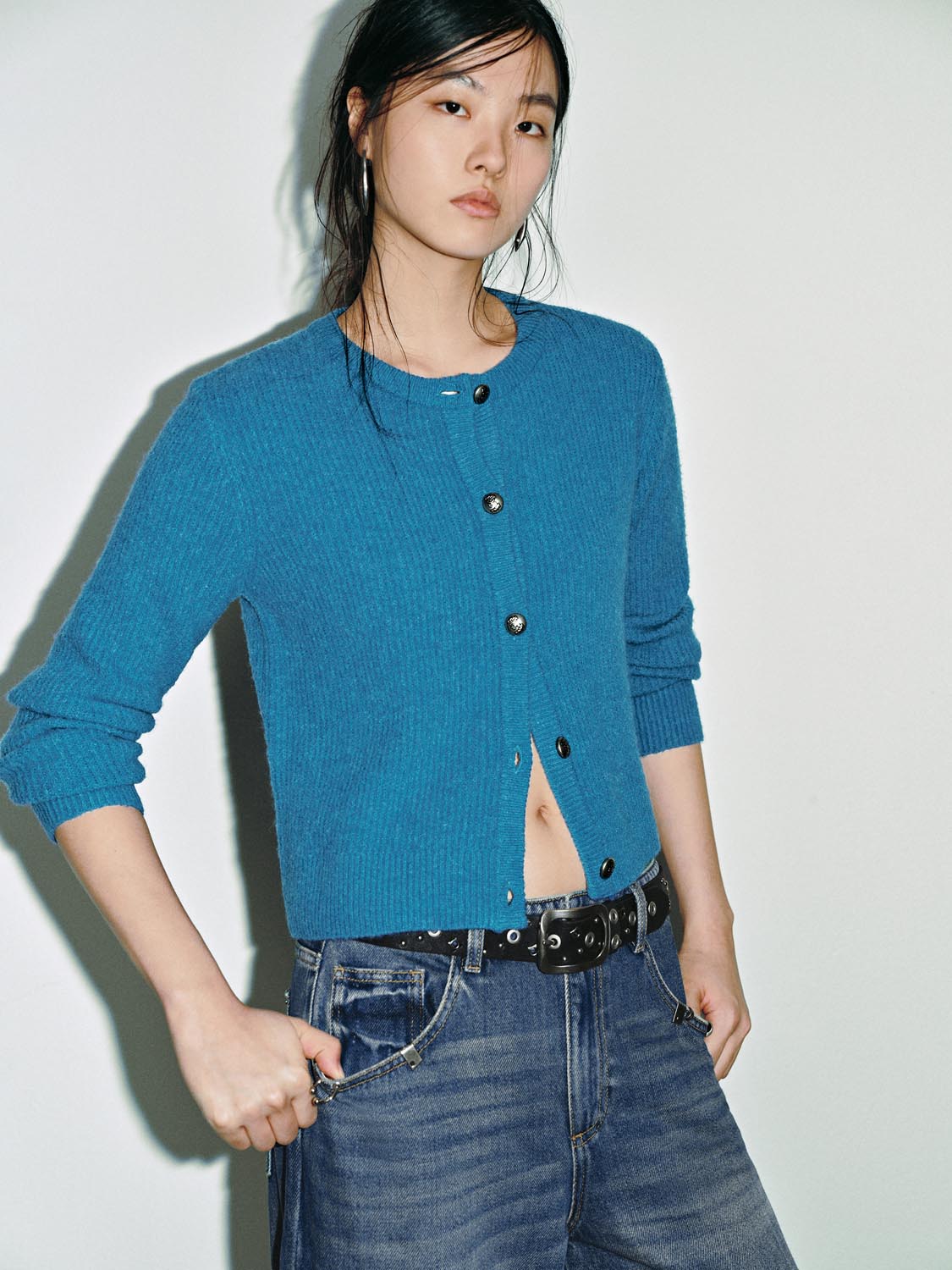 Crew Neck Knitted Cardigans