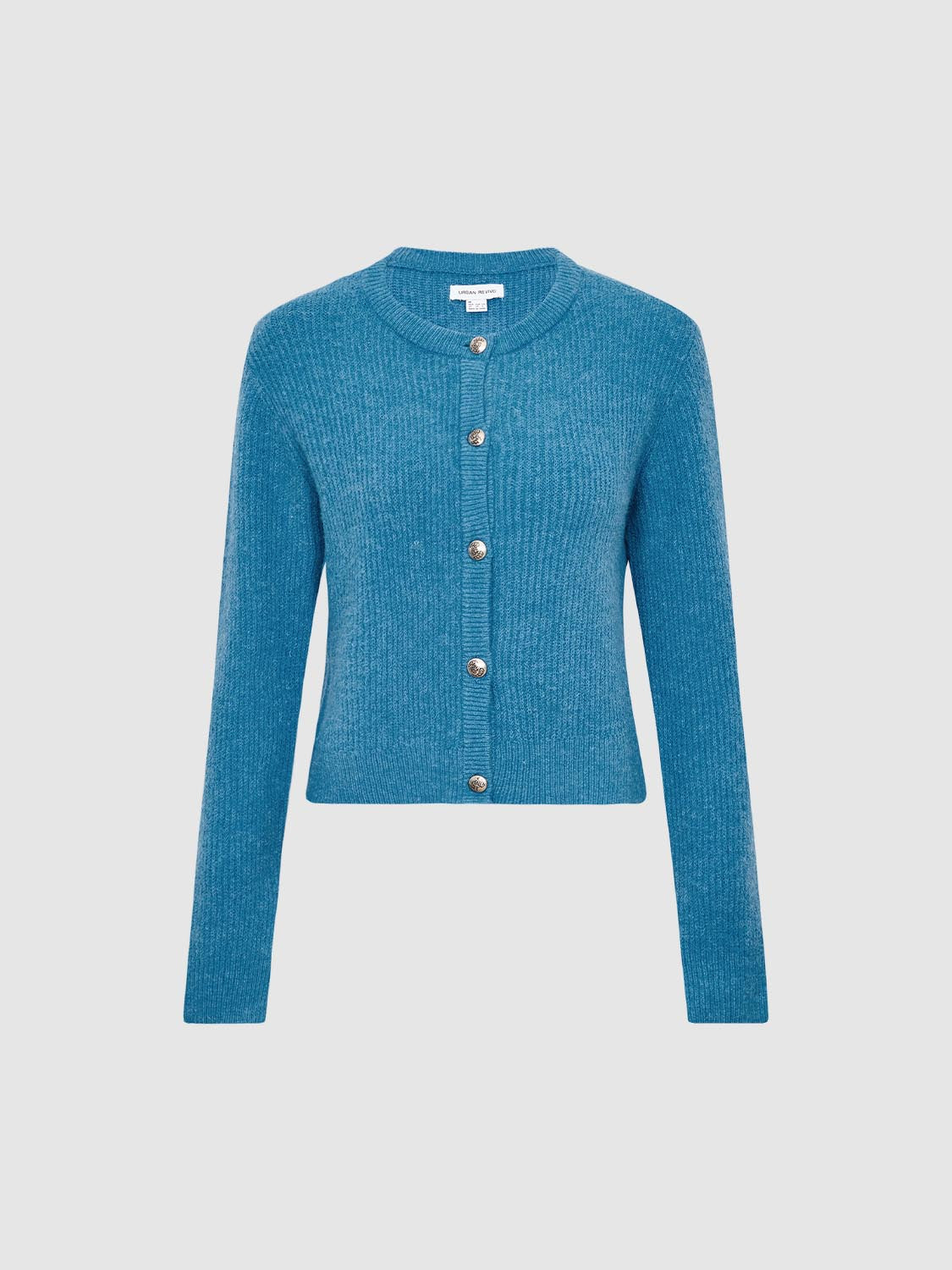 Crew Neck Knitted Cardigans