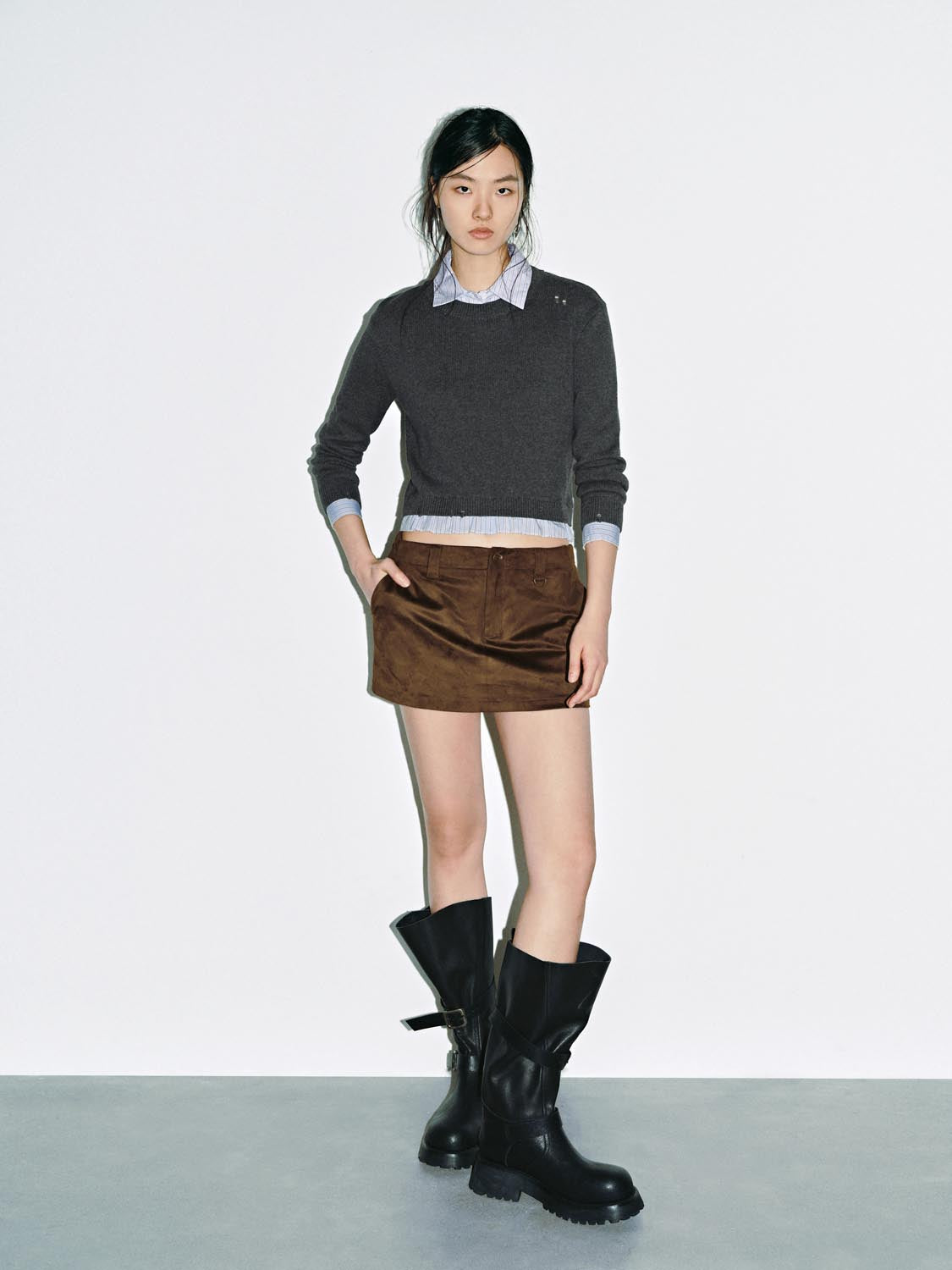2 In 1 Long Sleeve Knitted T-Shirts