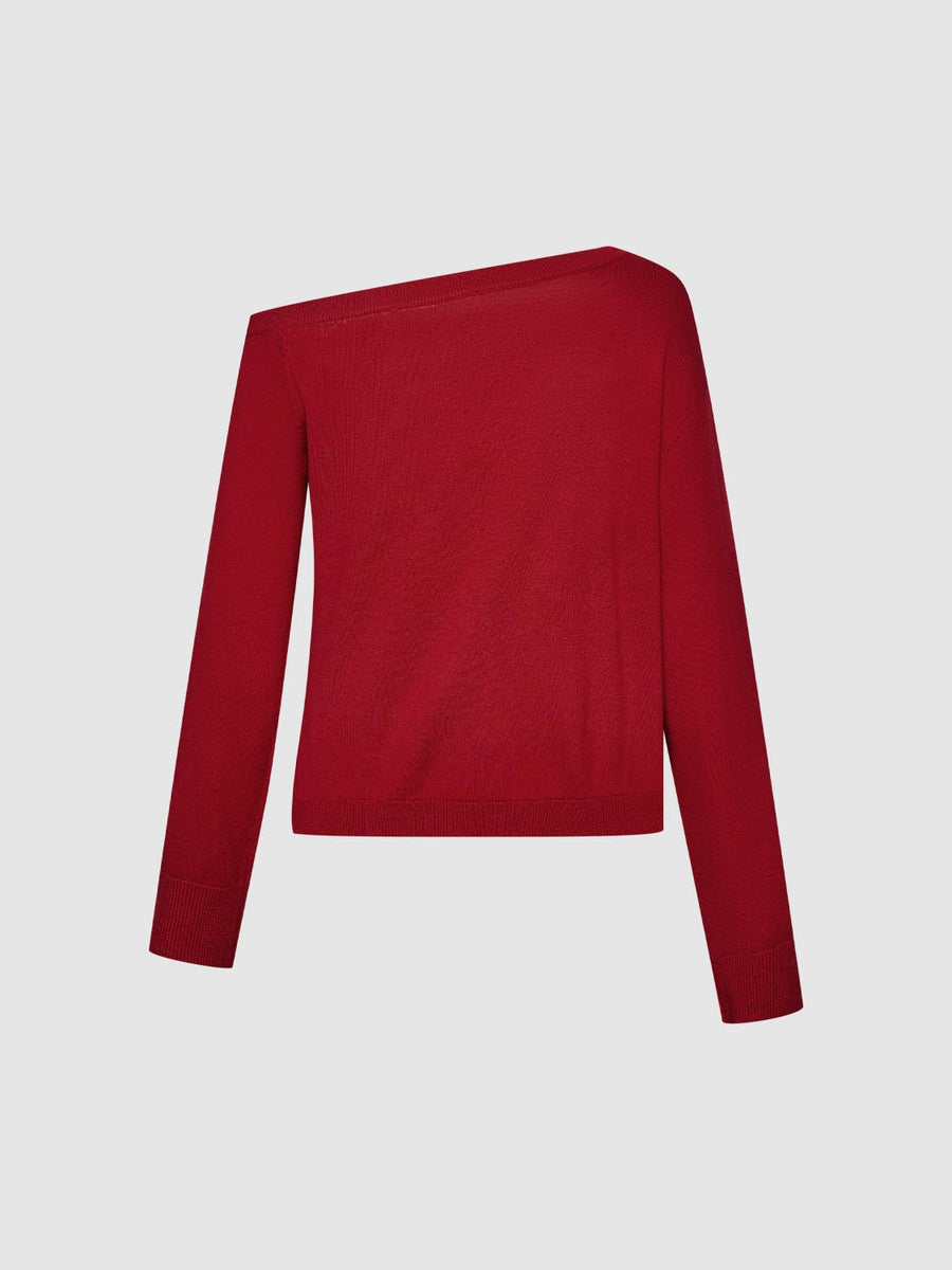 One Shoulder Long Sleeve Knitted T-Shirts – URBAN REVIVO Thailand