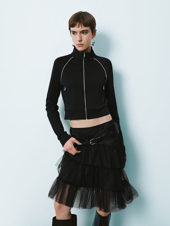 Cropped Zip Up Jackets