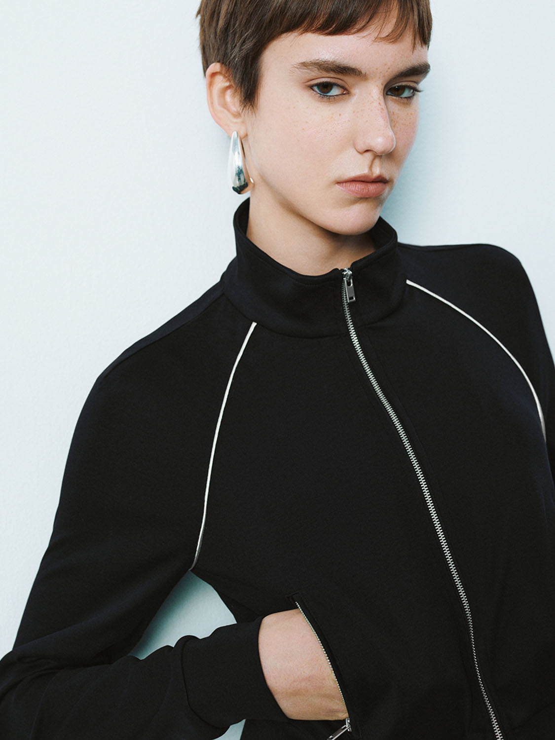 Cropped Zip Up Jackets