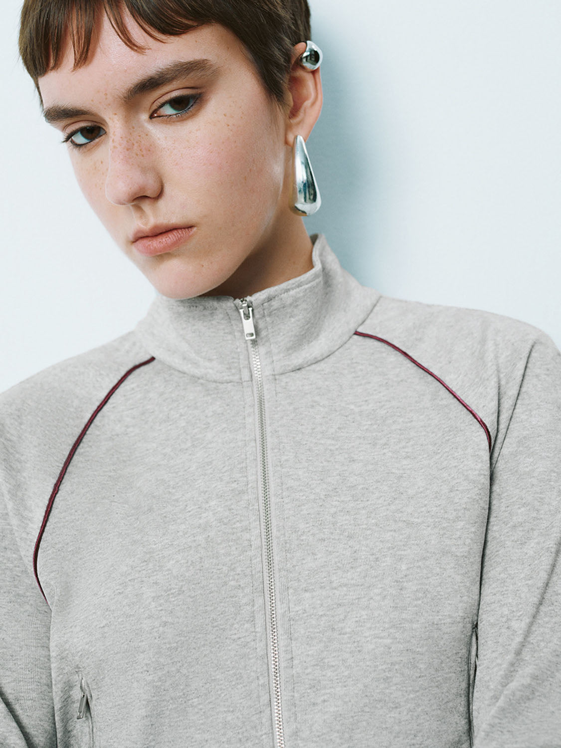 Cropped Zip Up Jackets
