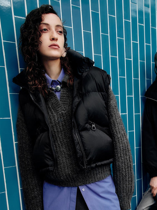 High Neck Puffer Vest