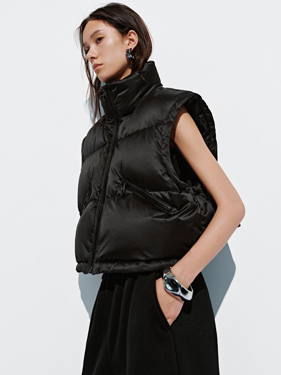 High Neck Puffer Vest
