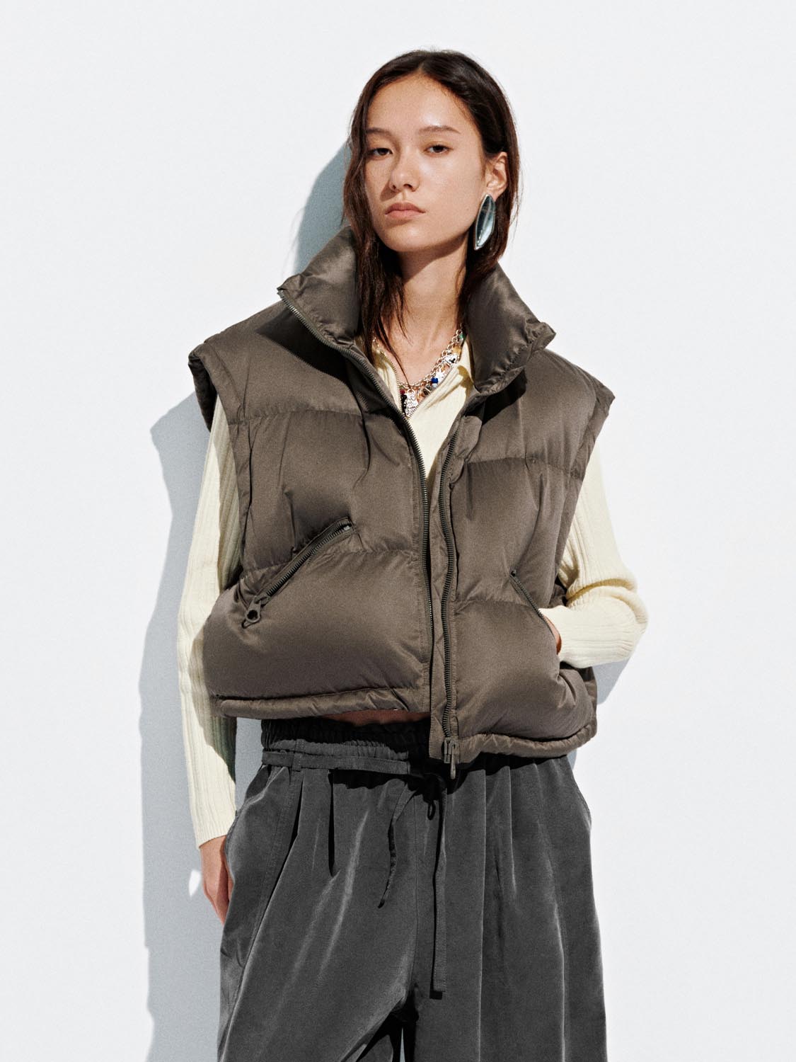 High Neck Puffer Vest