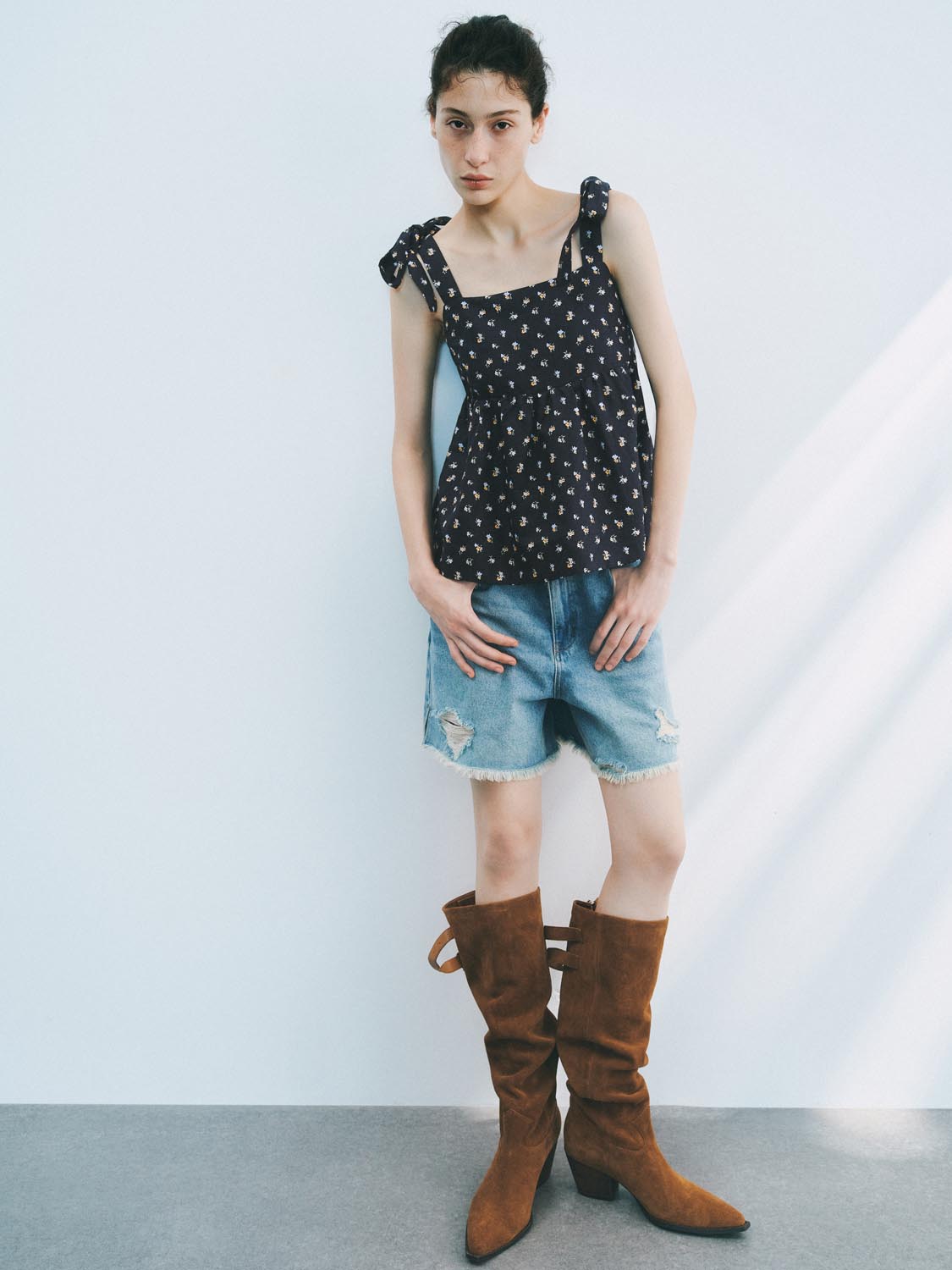 Sleeveless Tie Up Overhead  Blouses