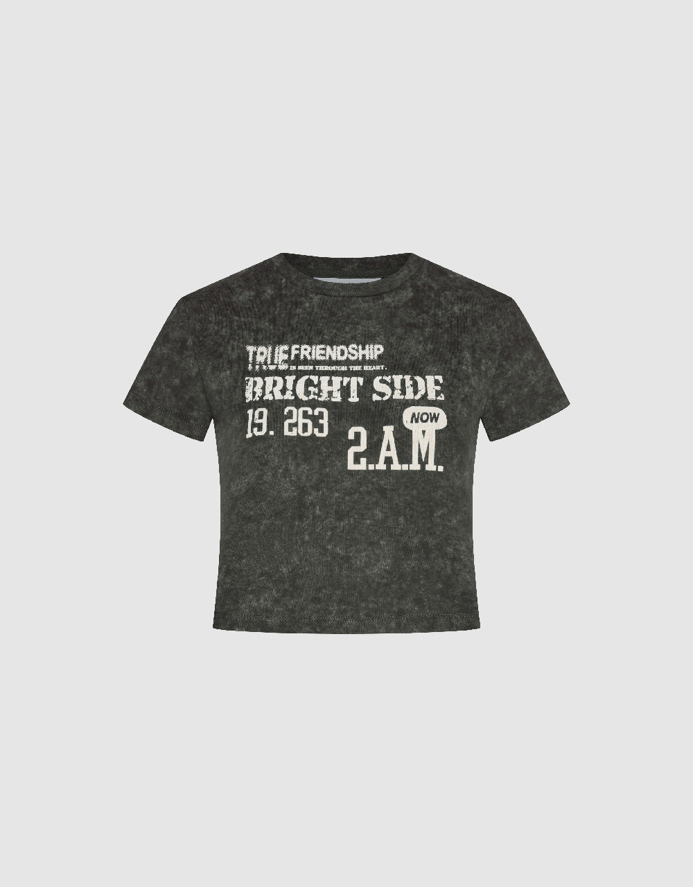 Letter Printed Crew Neck T-Shirt