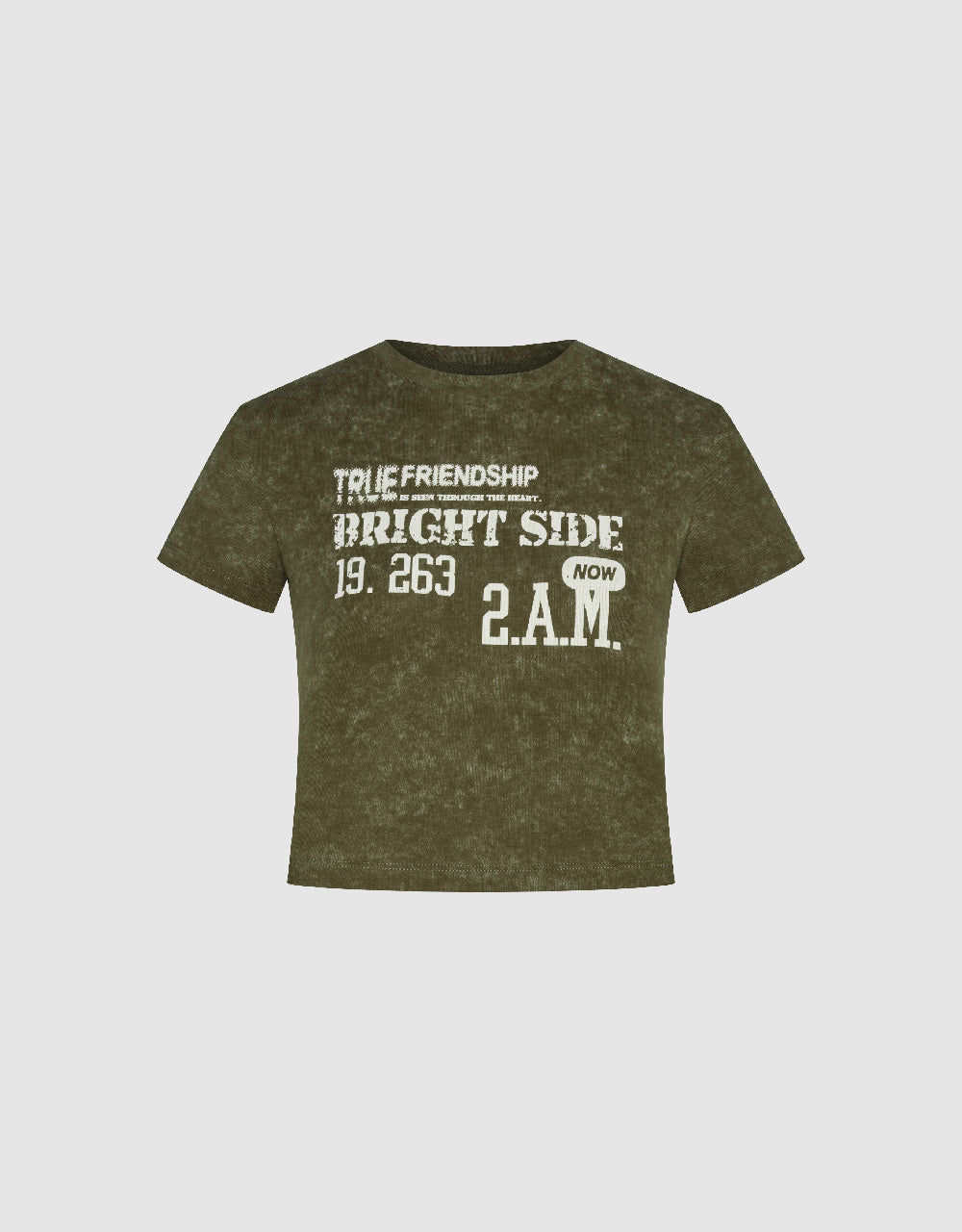 Letter Printed Crew Neck T-Shirt