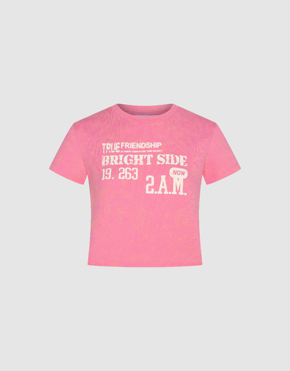 Letter Printed Crew Neck T-Shirt