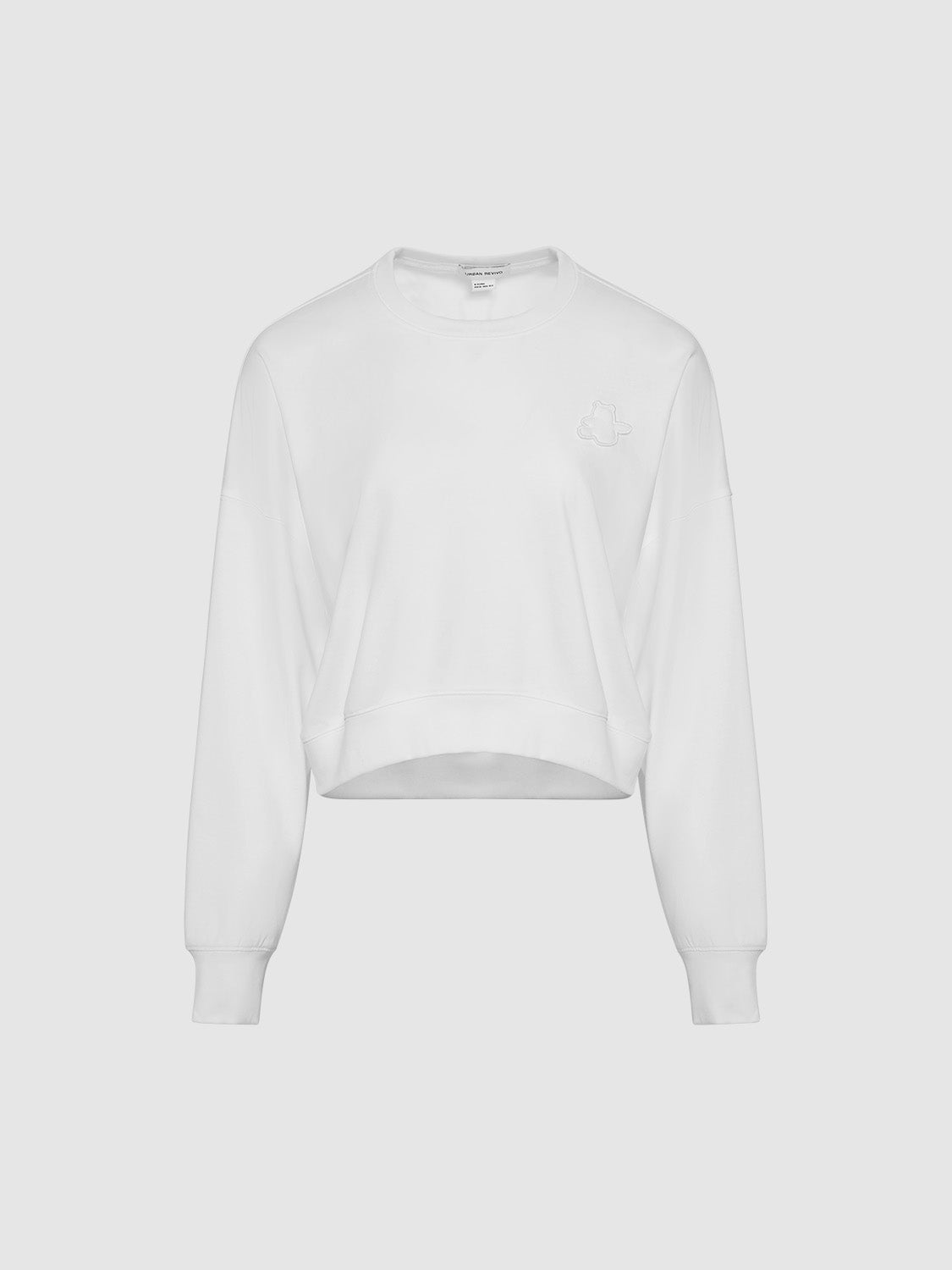 Embossed Crew Neck Loose Sweatshirt