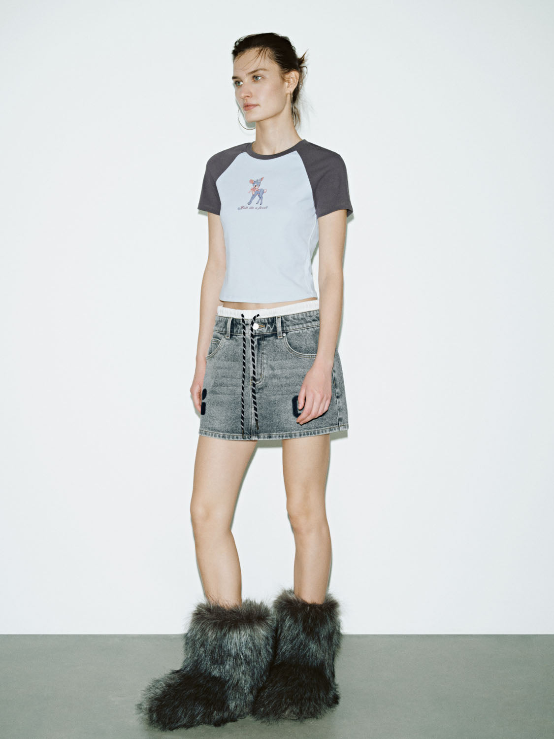 Raglan Sleeve Skinny T-Shirts