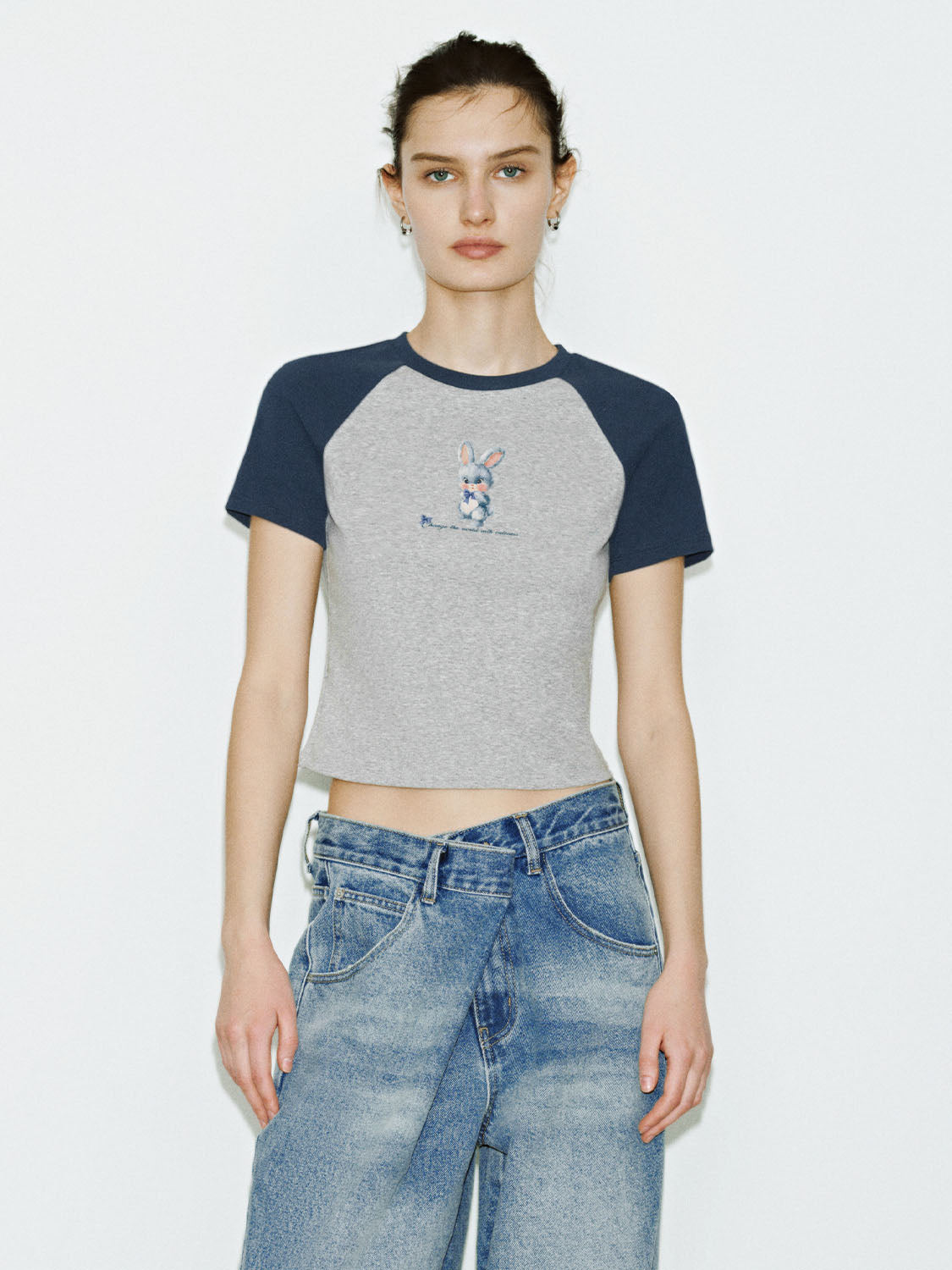 Raglan Sleeve Skinny T-Shirts
