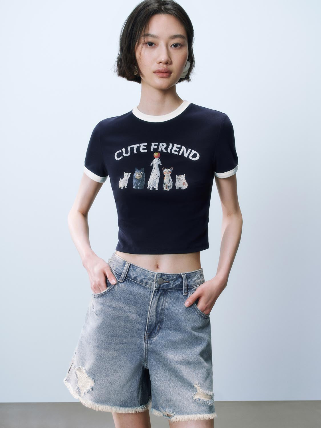Cropped Short Sleeve T-Shirts