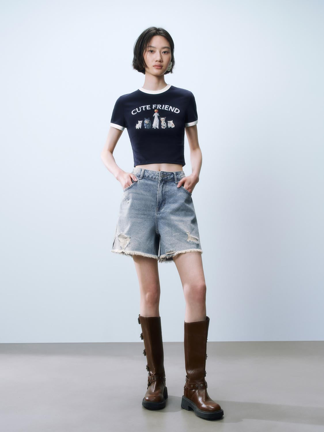 Cropped Short Sleeve T-Shirts