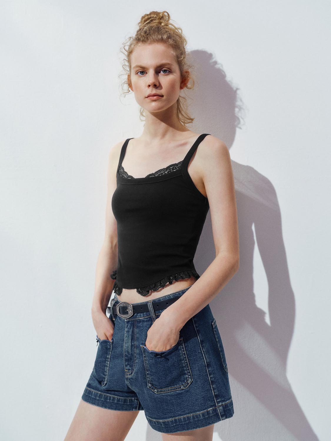 Lace Trim Strap Tops