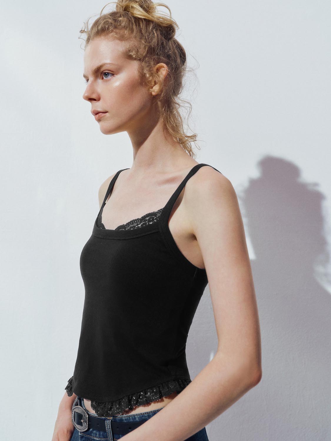 Lace Trim Strap Tops