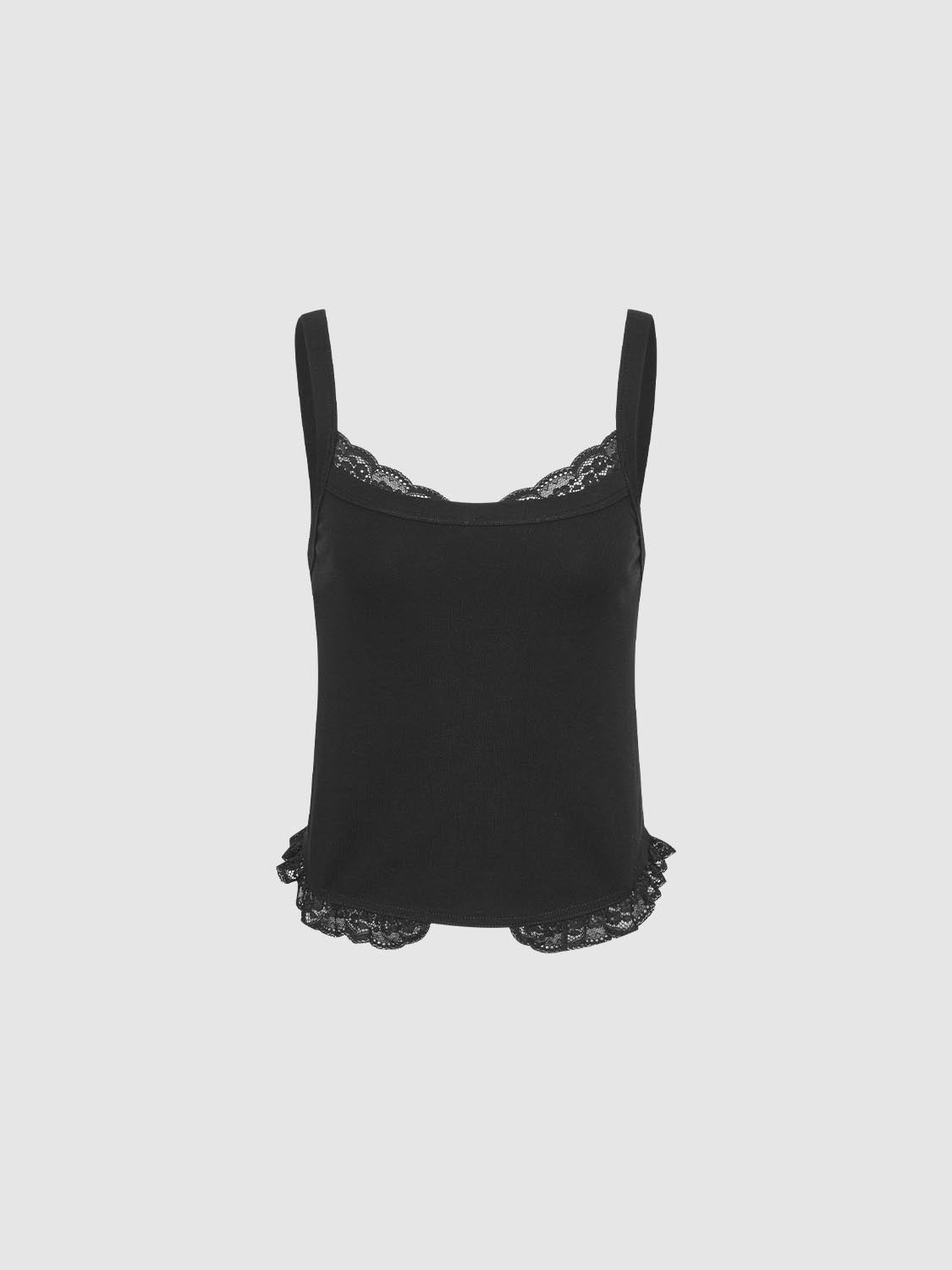 Lace Trim Strap Tops