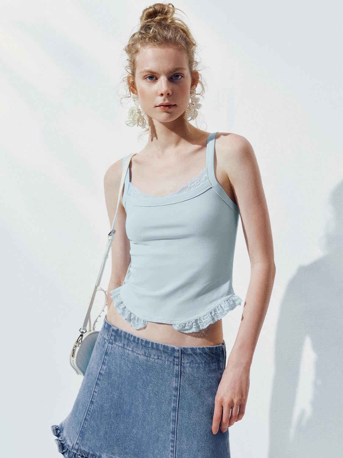 Lace Trim Strap Tops