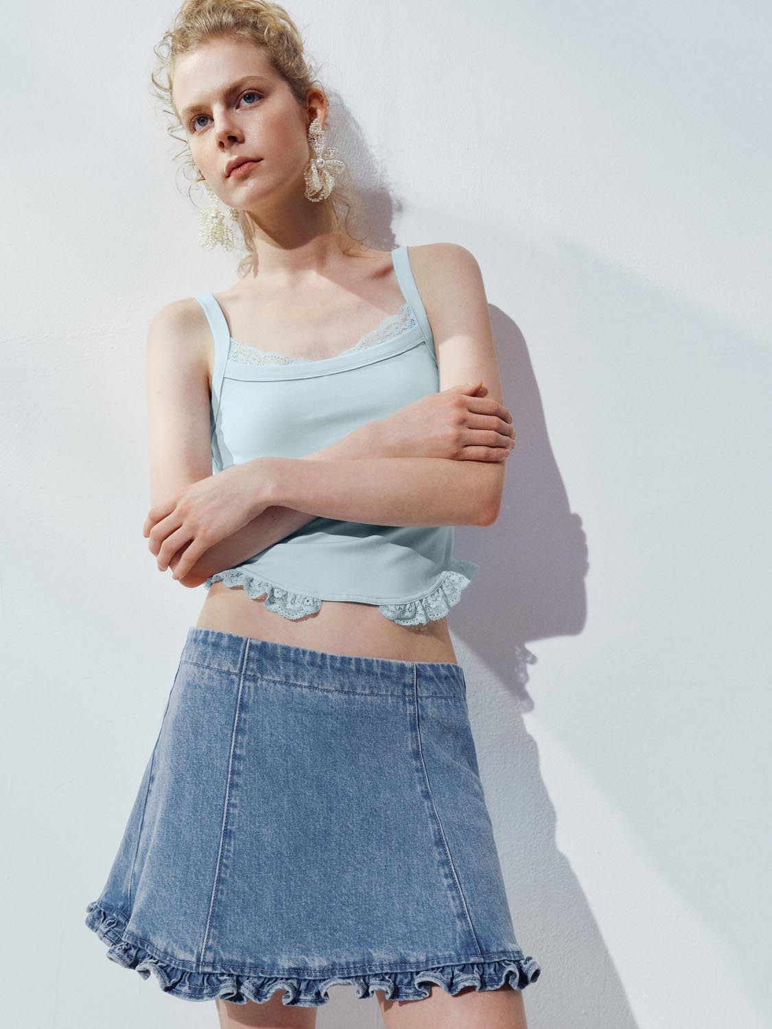 Lace Trim Strap Tops