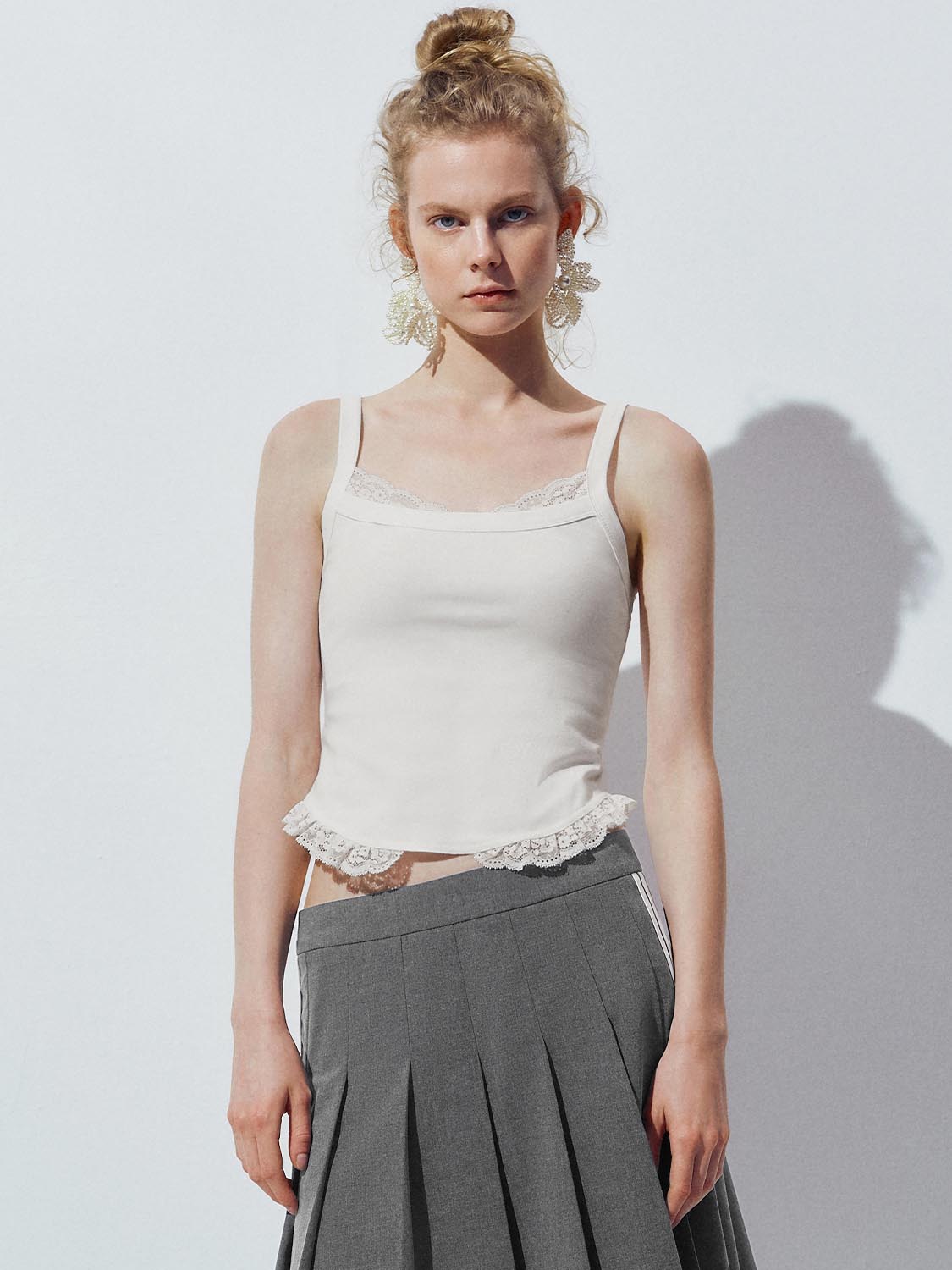 Lace Trim Strap Tops