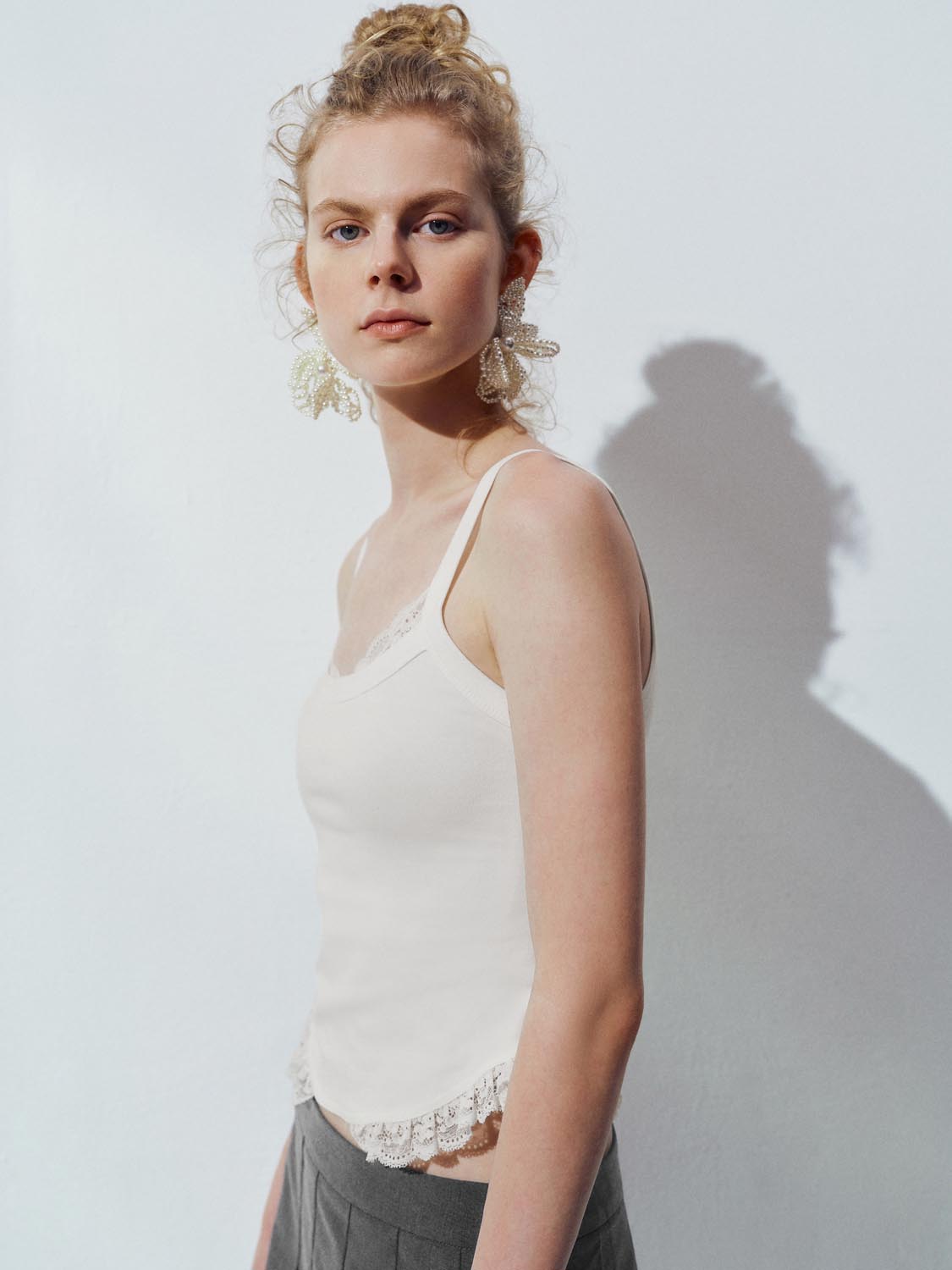Lace Trim Strap Tops