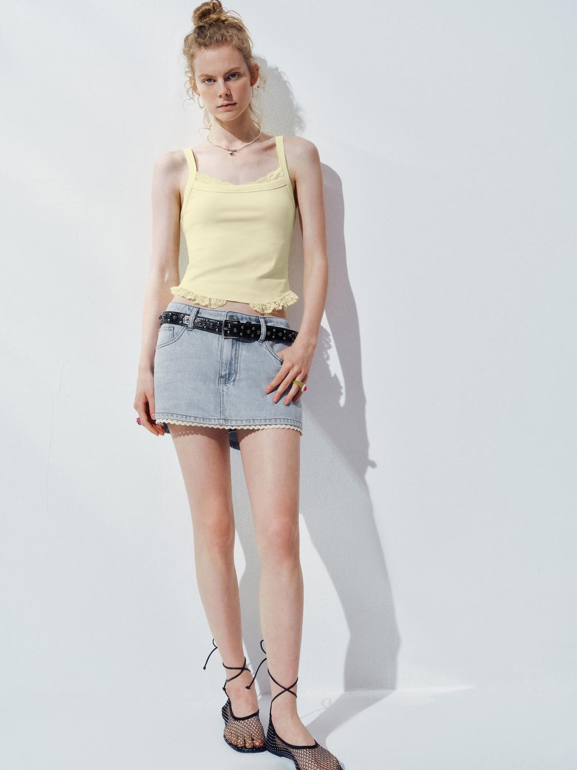 Lace Trim Strap Tops