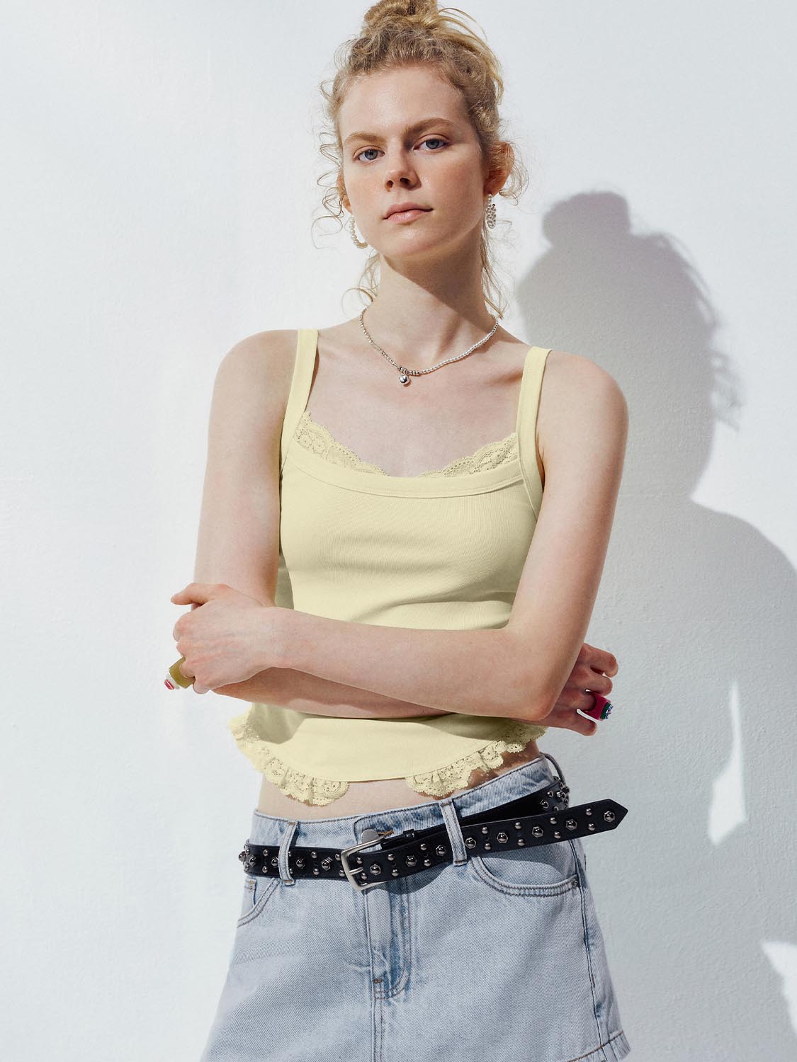 Lace Trim Strap Tops