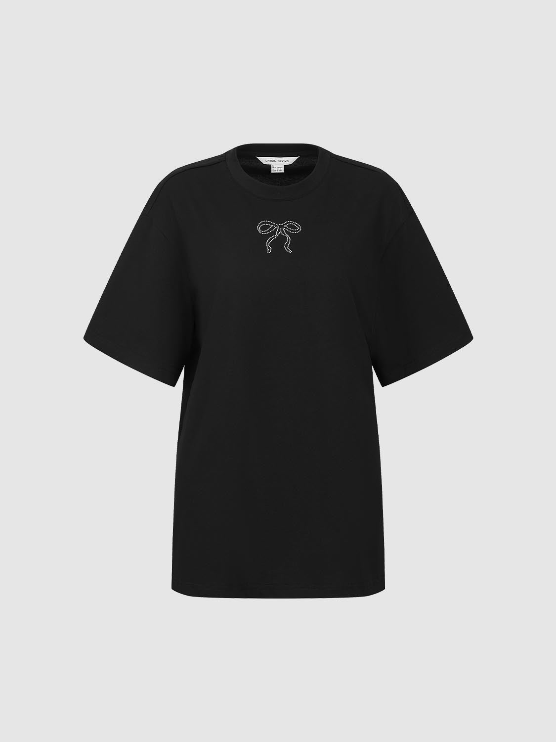 Bow Print Loose Fit T-Shirts
