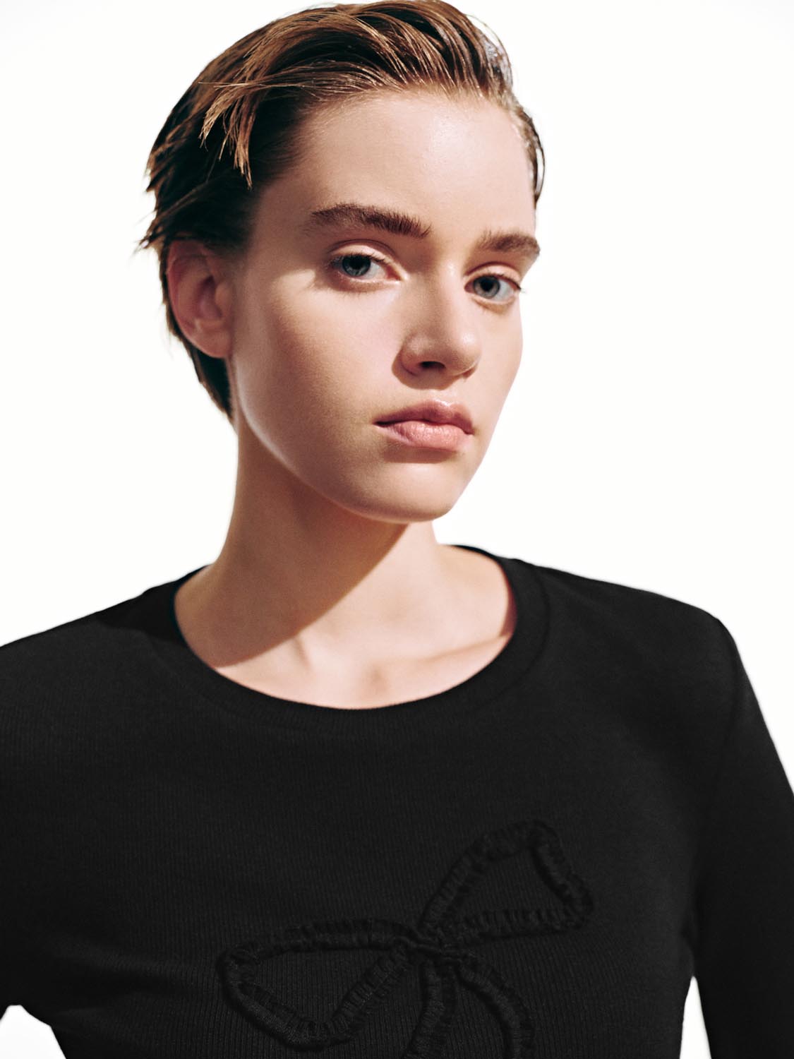 Flare Sleeve Bow Print T-Shirts