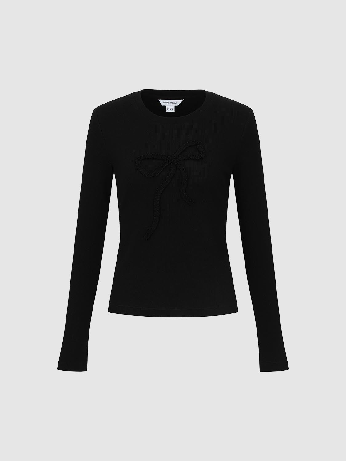 Flare Sleeve Bow Print T-Shirts