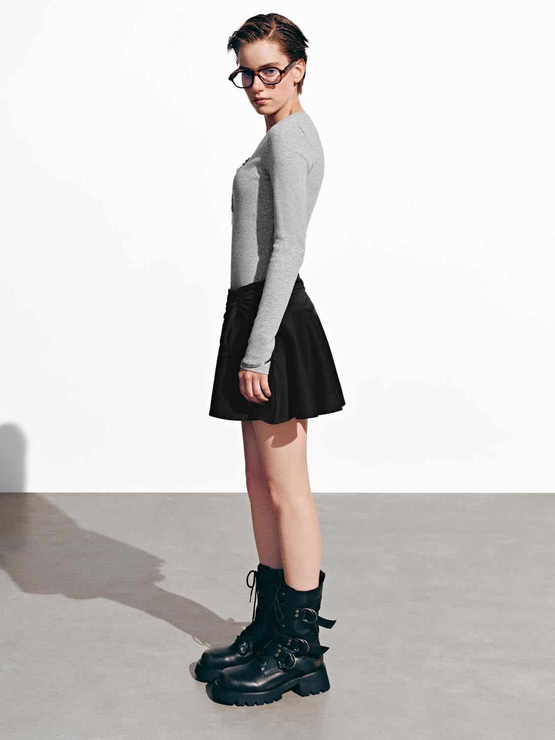 Flare Sleeve Bow Print T-Shirts