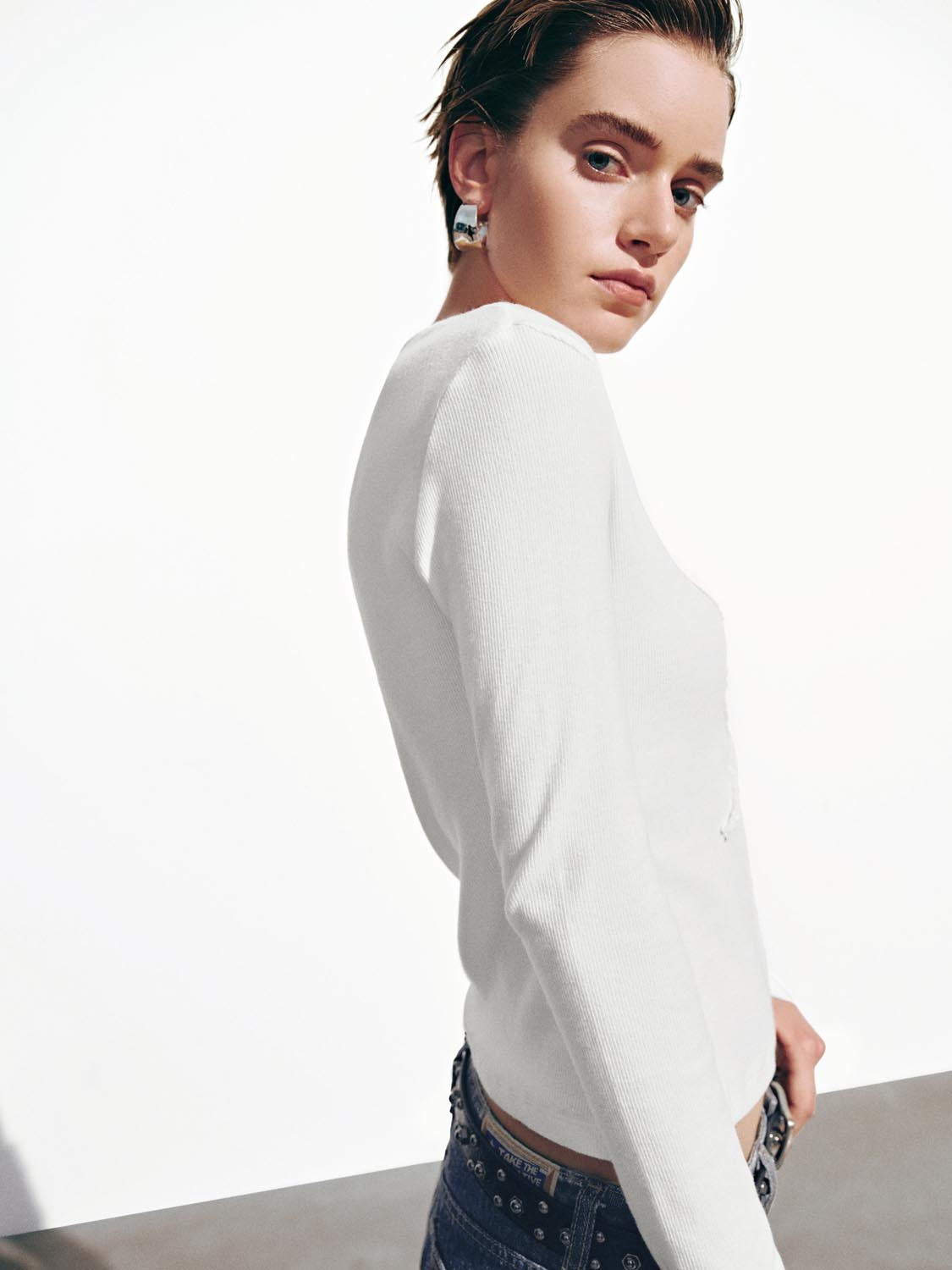 Flare Sleeve Bow Print T-Shirts