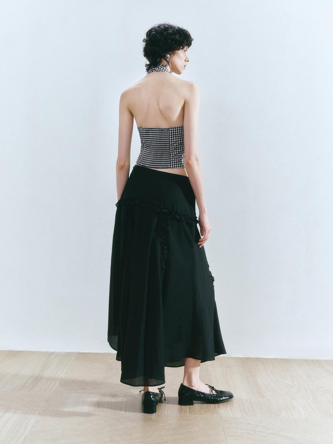 Slip Ruffle Maxi Skirts