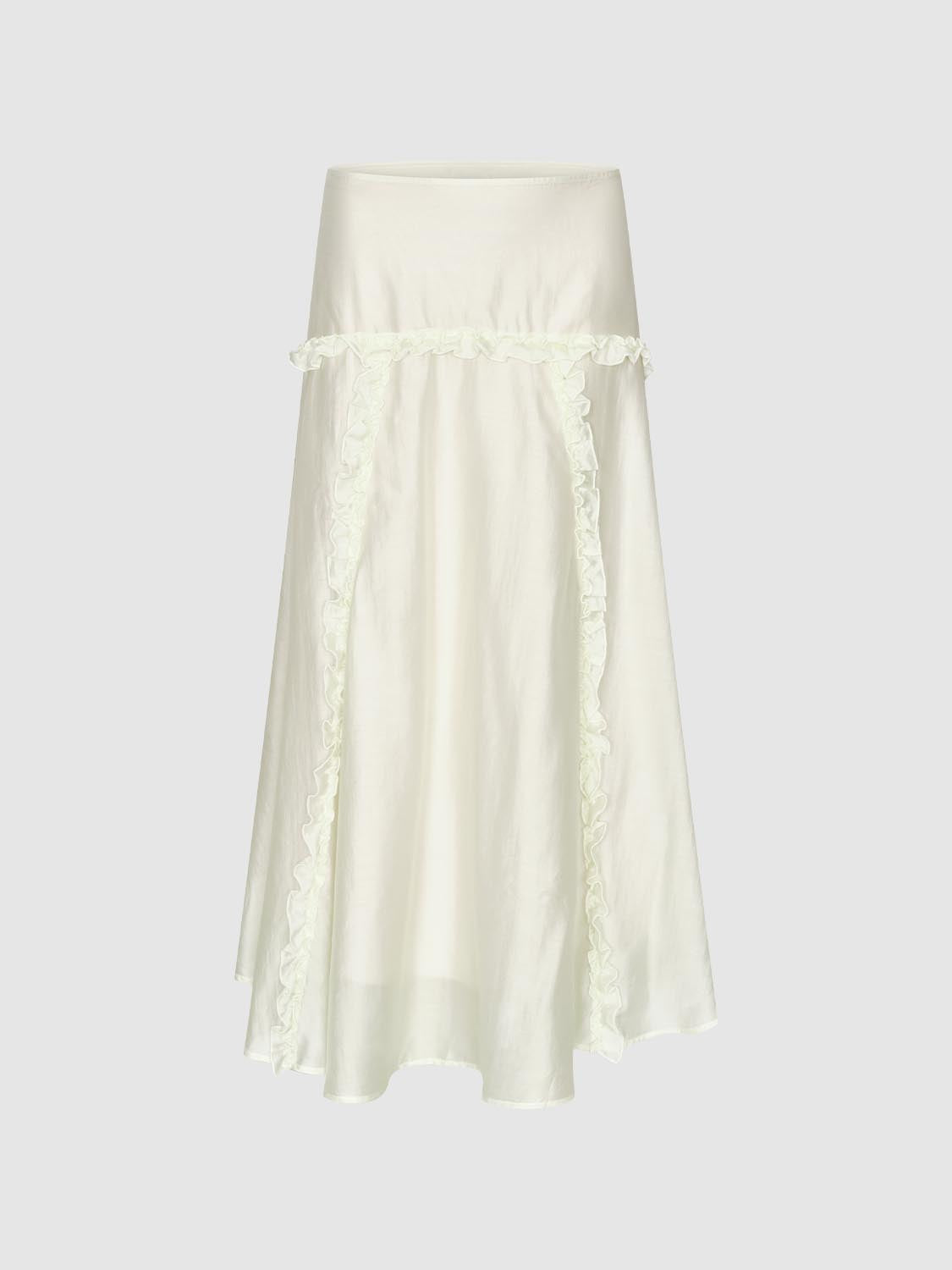 Slip Ruffle Maxi Skirts