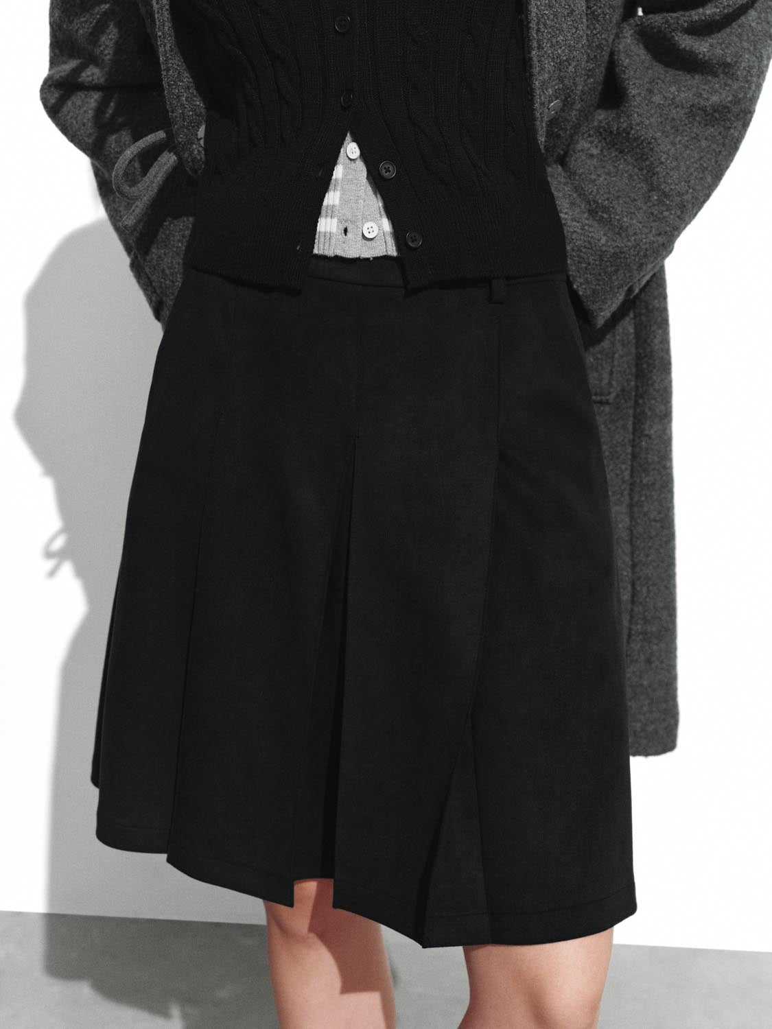 Pleated A-Line Midi Skirts