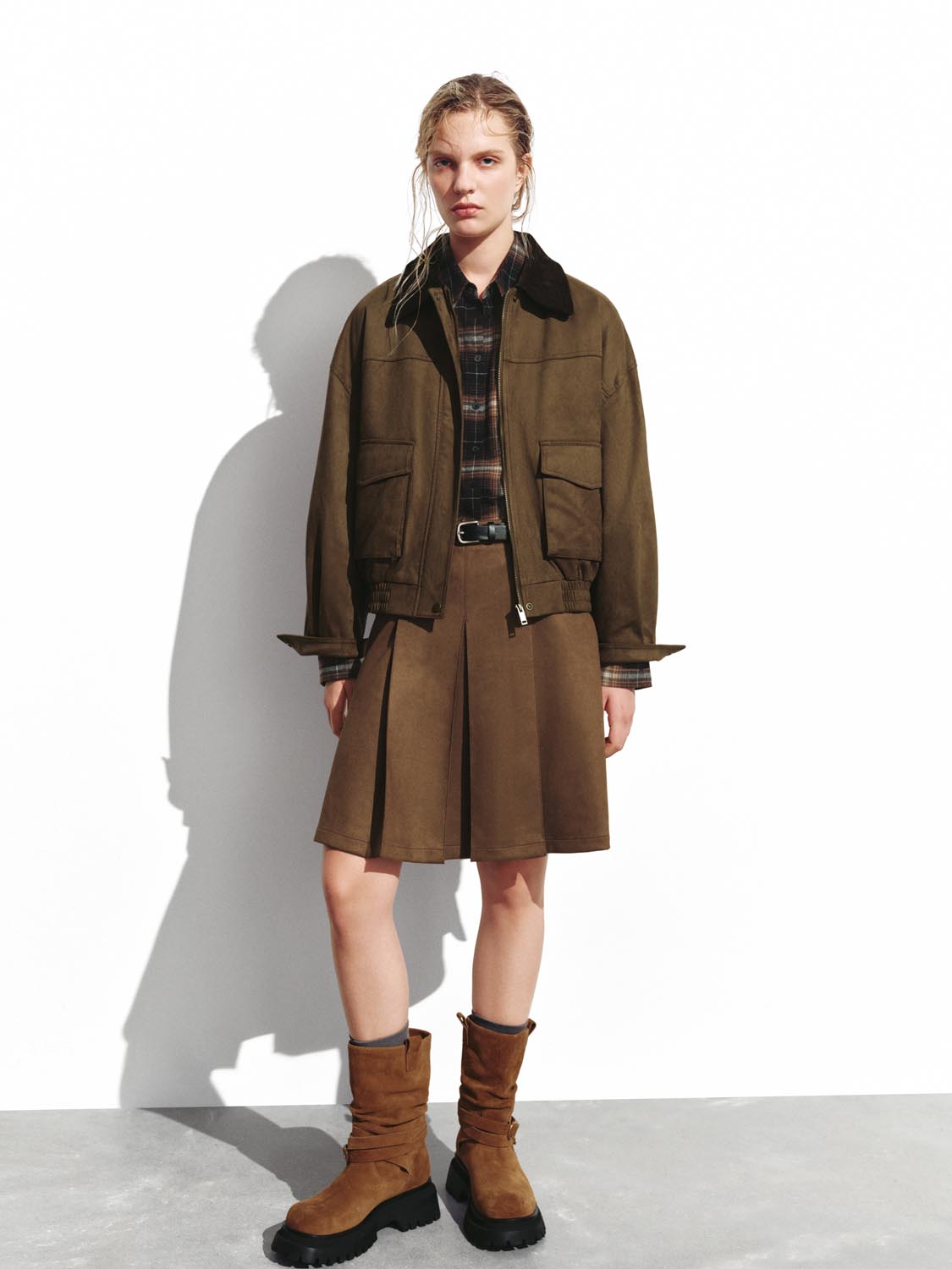 Pleated A-Line Midi Skirts