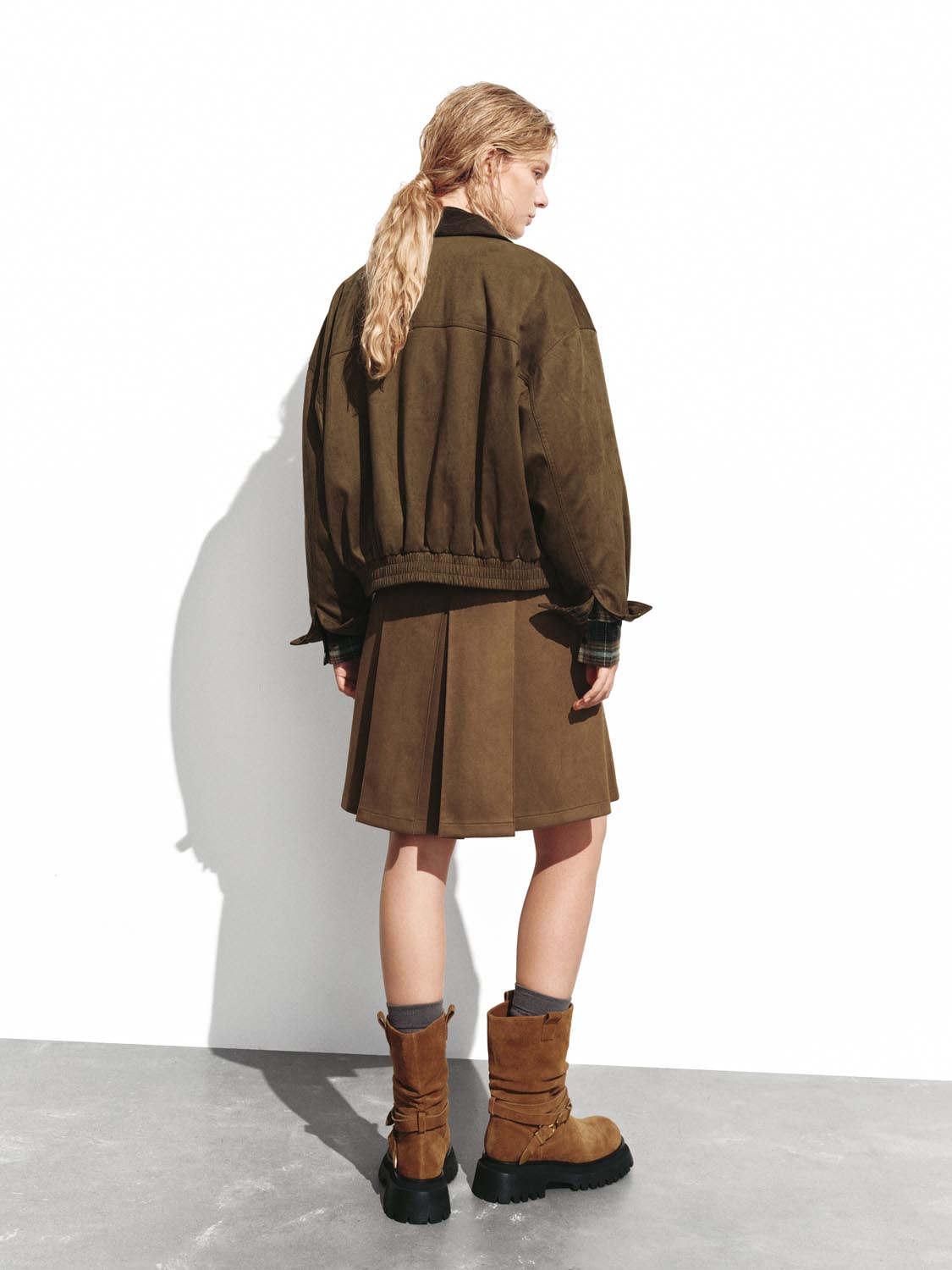 Pleated A-Line Midi Skirts