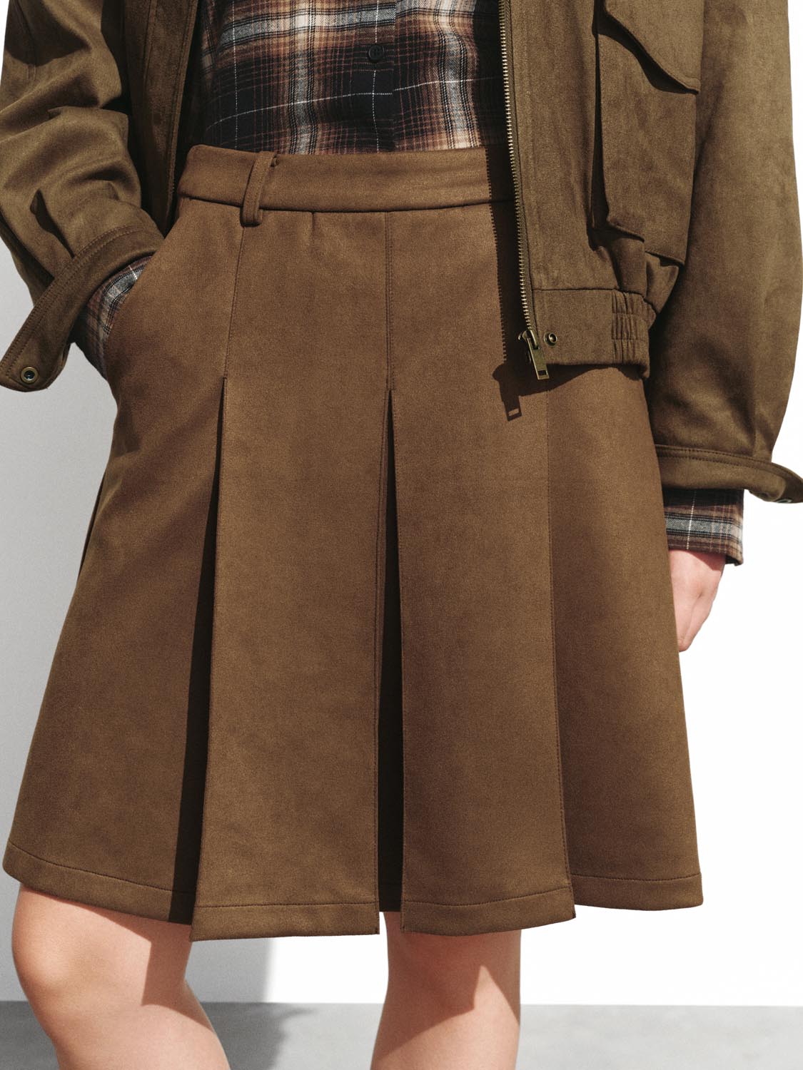 Pleated A-Line Midi Skirts