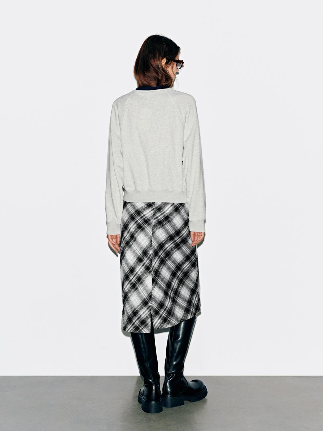 Check A-Line Midi Skirts