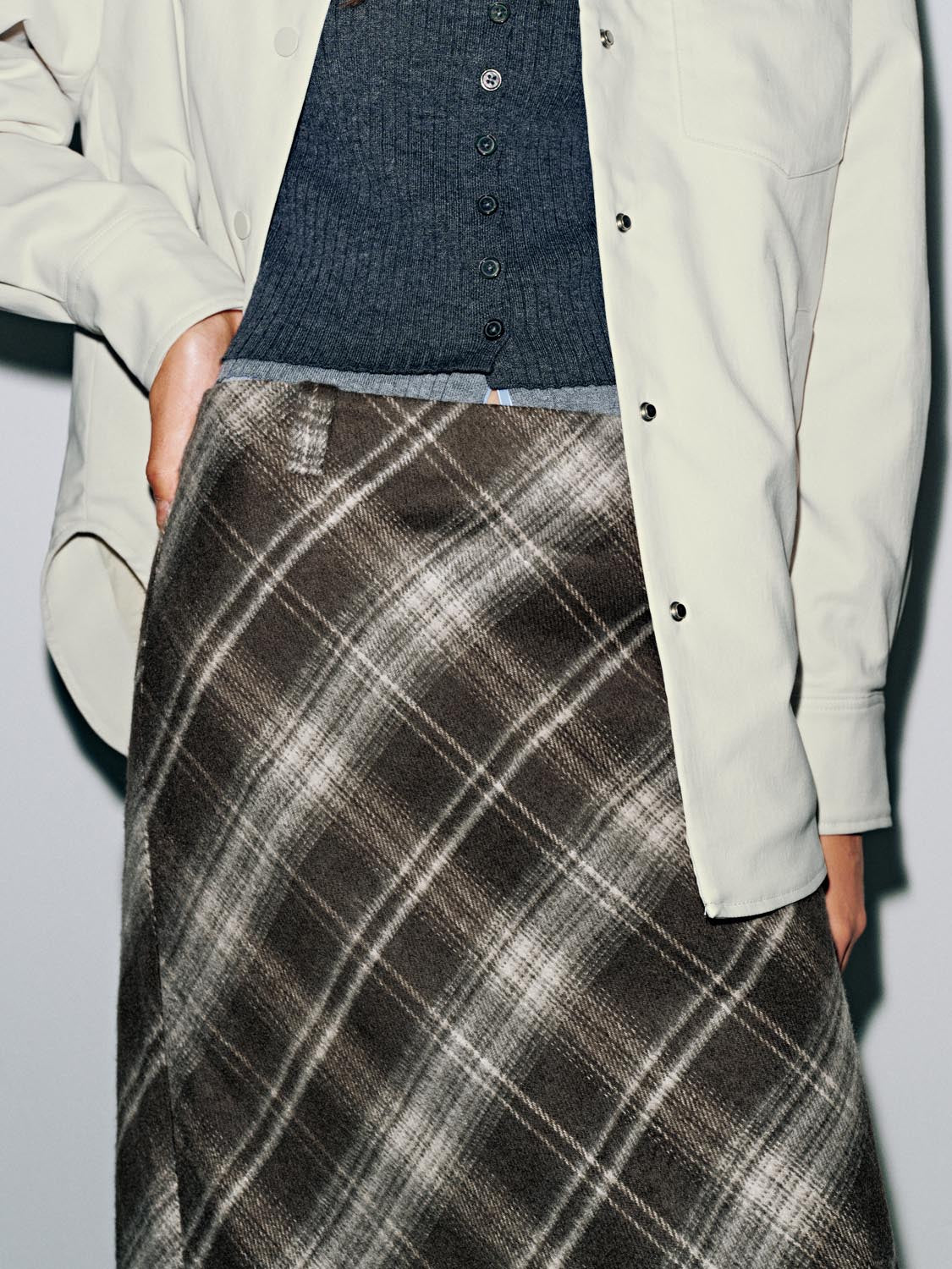 Check A-Line Midi Skirts