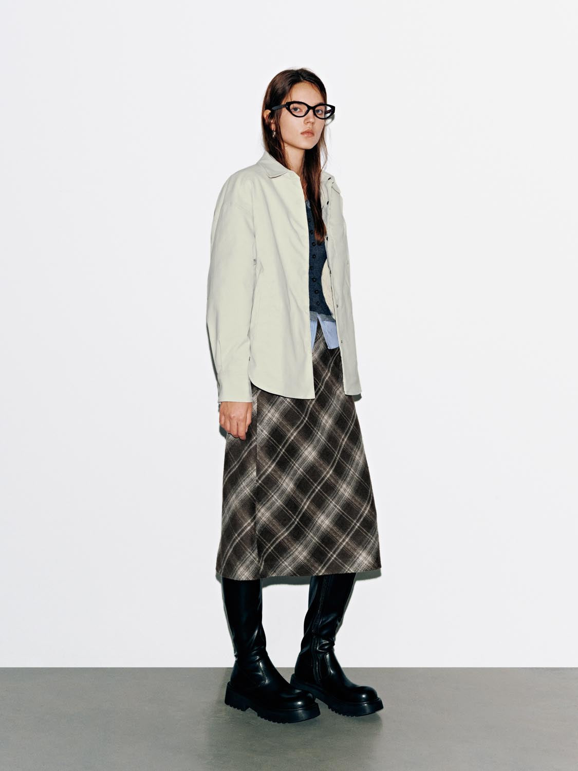 Check A-Line Midi Skirts