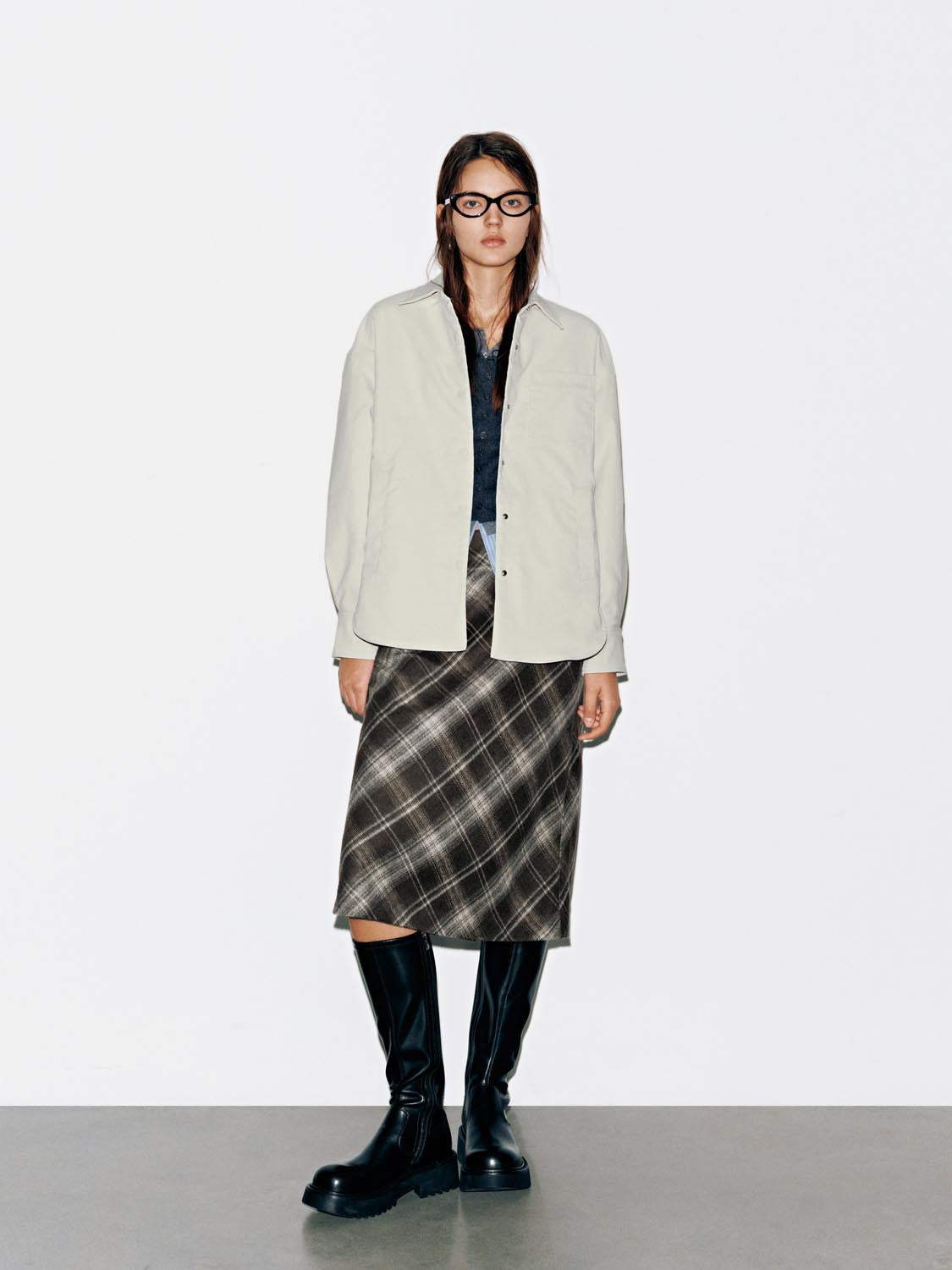 Check A-Line Midi Skirts