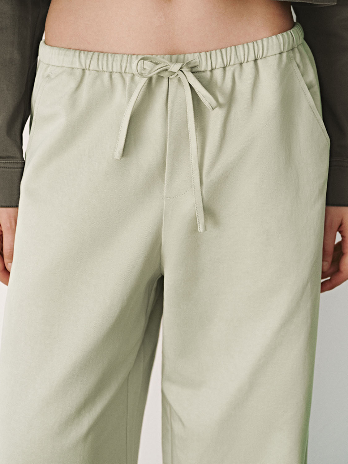 Drawstring Wide-Leg Pants
