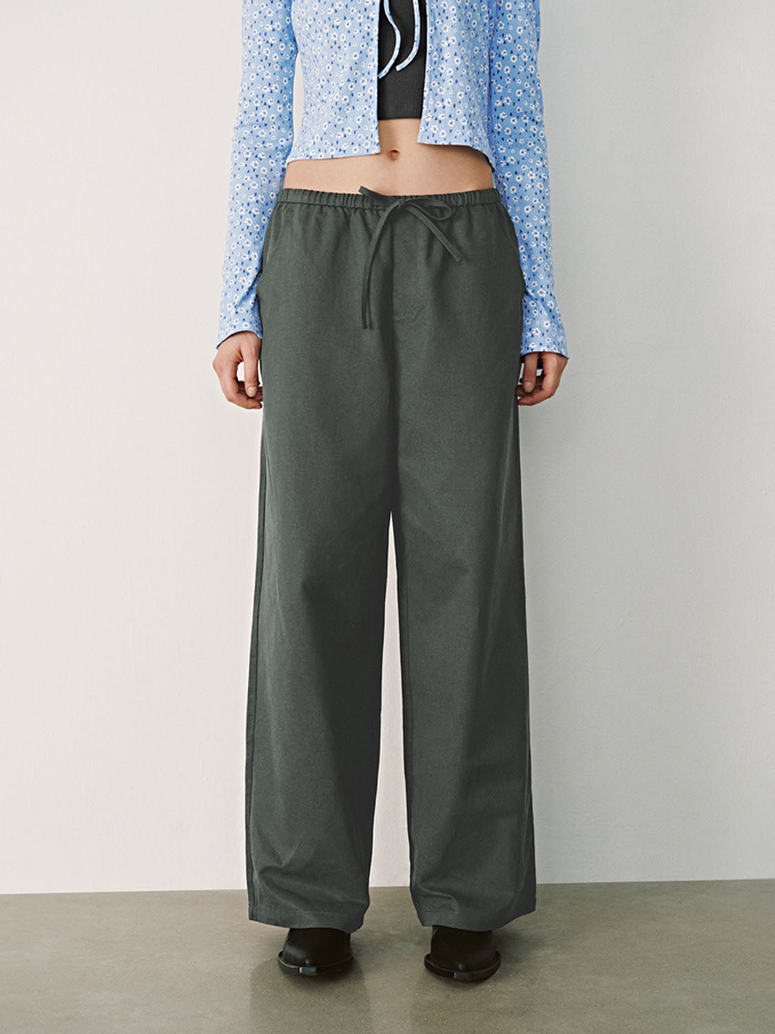 Drawstring Wide-Leg Pants